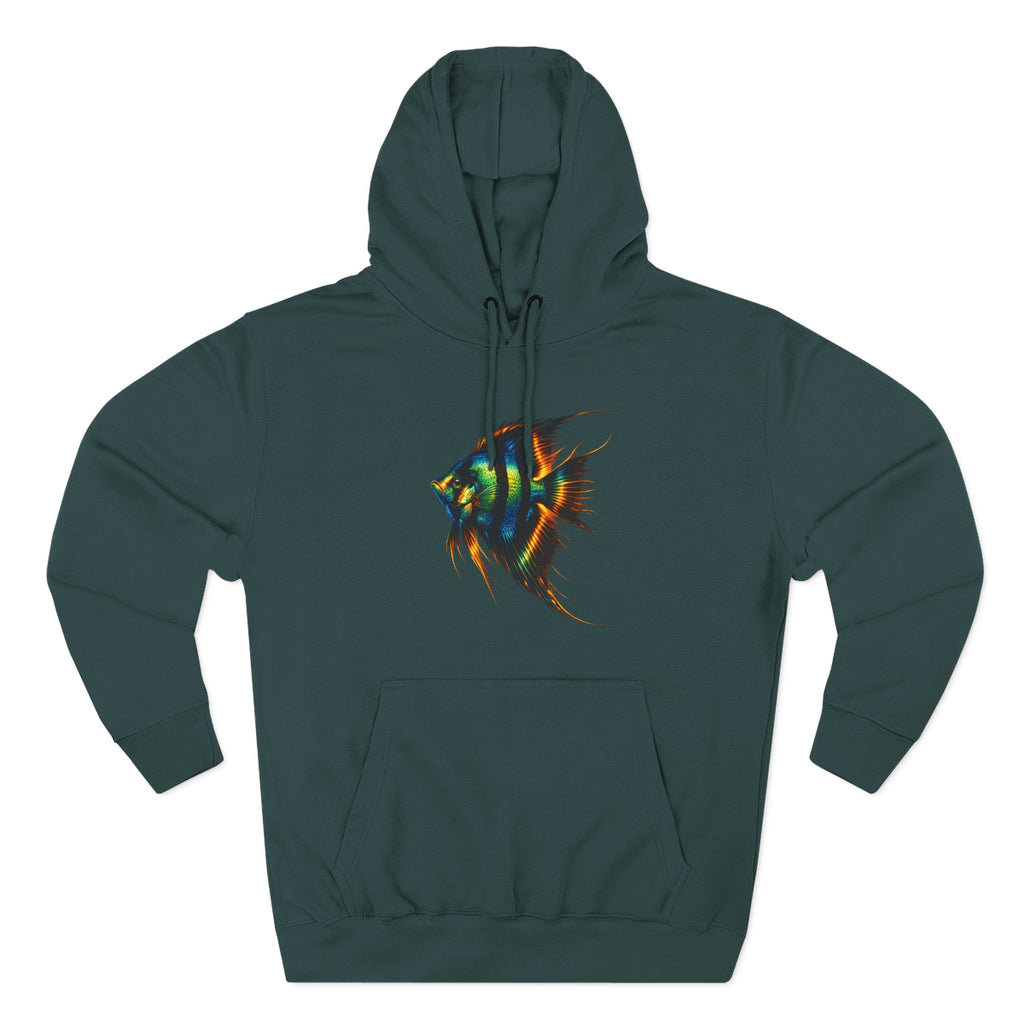 Angelfish Watercolor Hoodie – Colorful Aquarium Fish Graphic Fleece Pullover