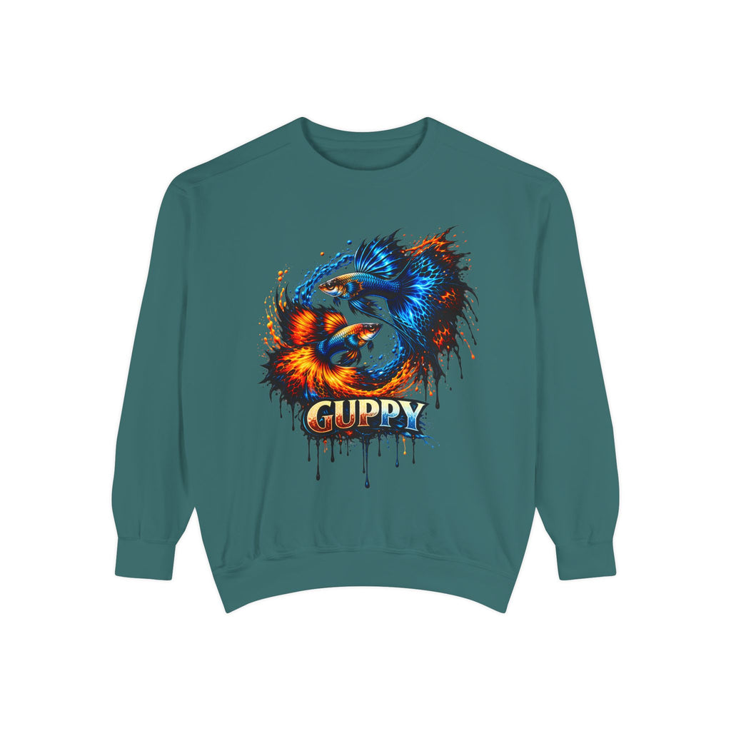 Fire & Ice Guppy – Premium "Neon Flare" Garment-Dyed Sweatshirt