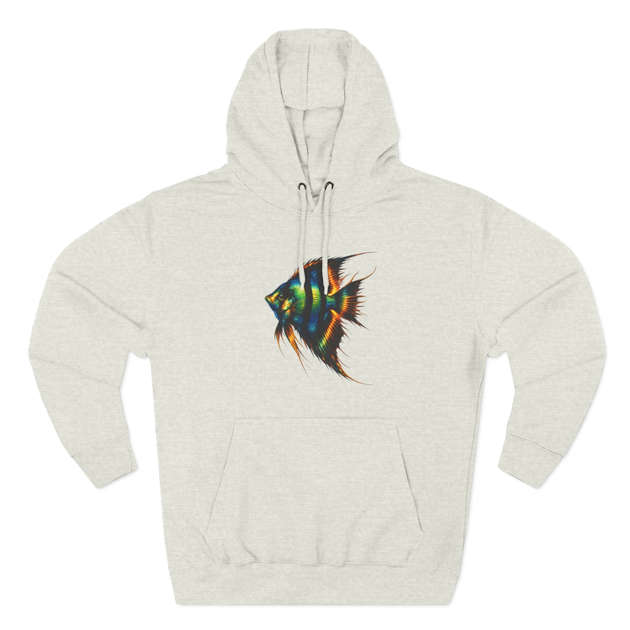 Angelfish Watercolor Hoodie – Colorful Aquarium Fish Graphic Fleece Pullover