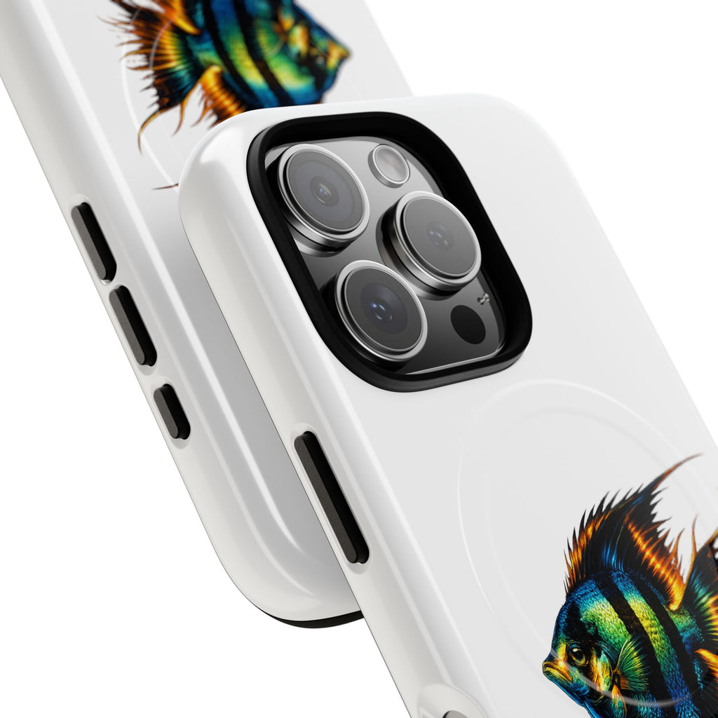 Angelfish Art Tough Magnetic Phone Case — Colorful Aquarium Fish iPhone Cover