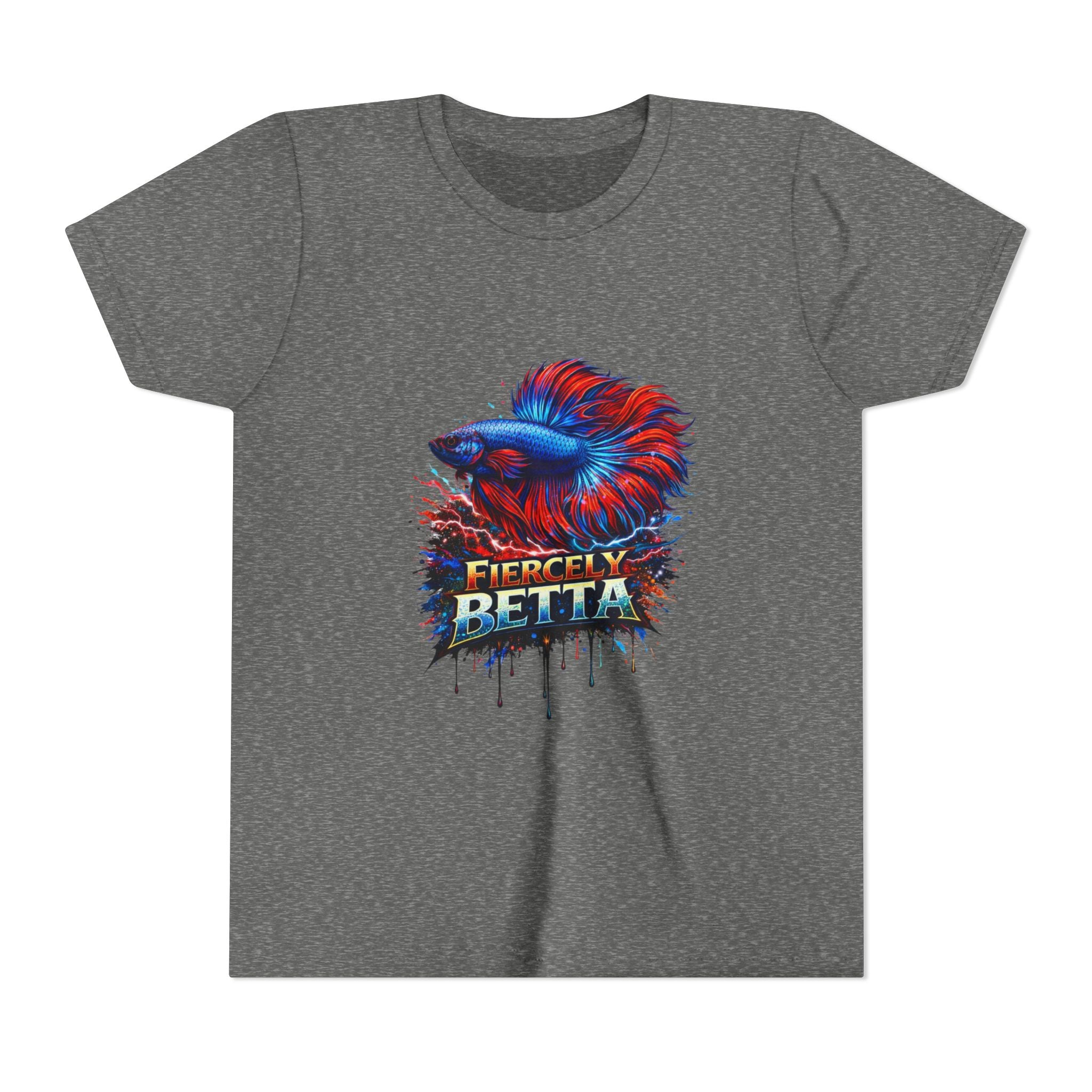 Fiercely Betta Youth Tee - Colorful Betta Fish Graphic Shirt