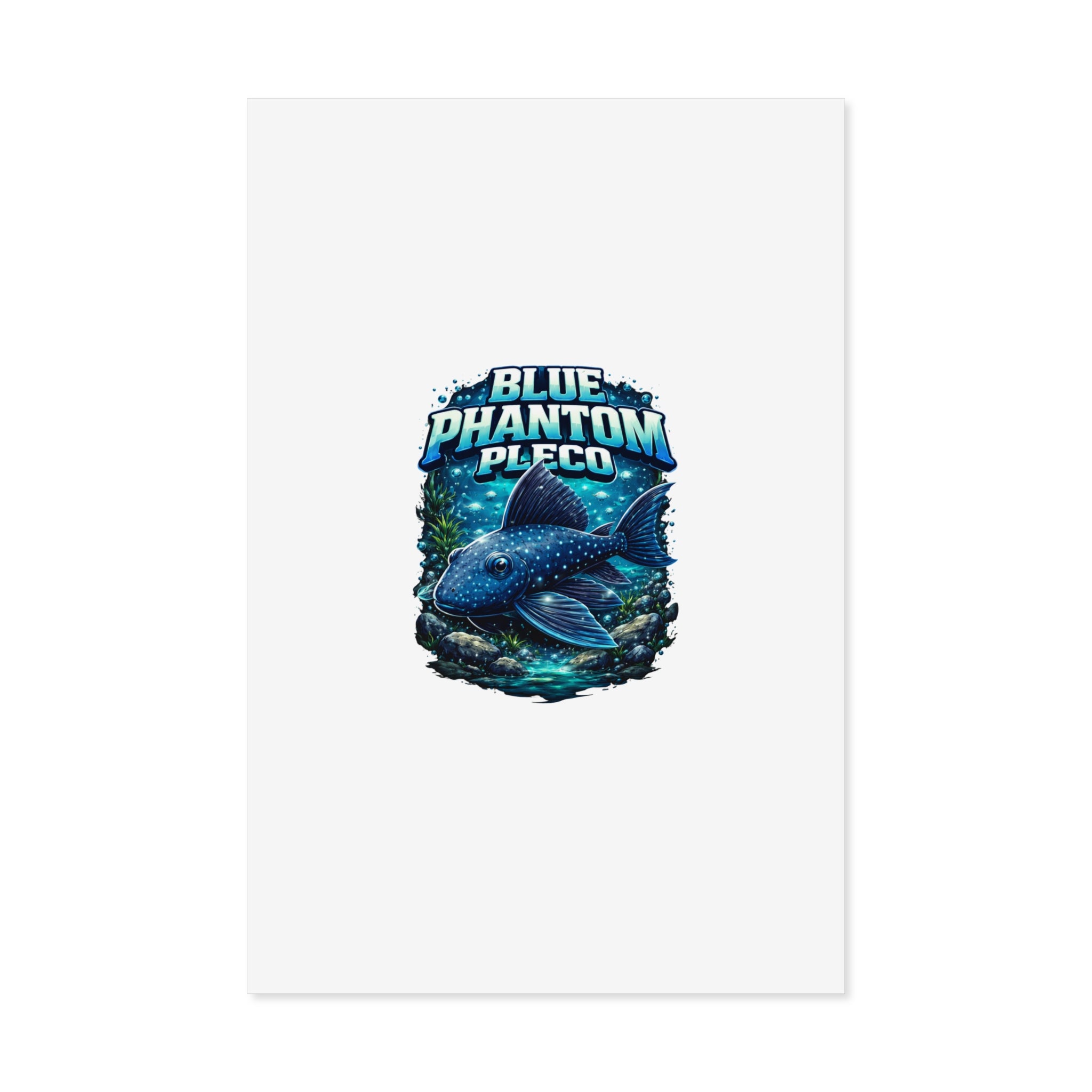 Blue Phantom Pleco L-128 – Premium Uncoated Matte Poster