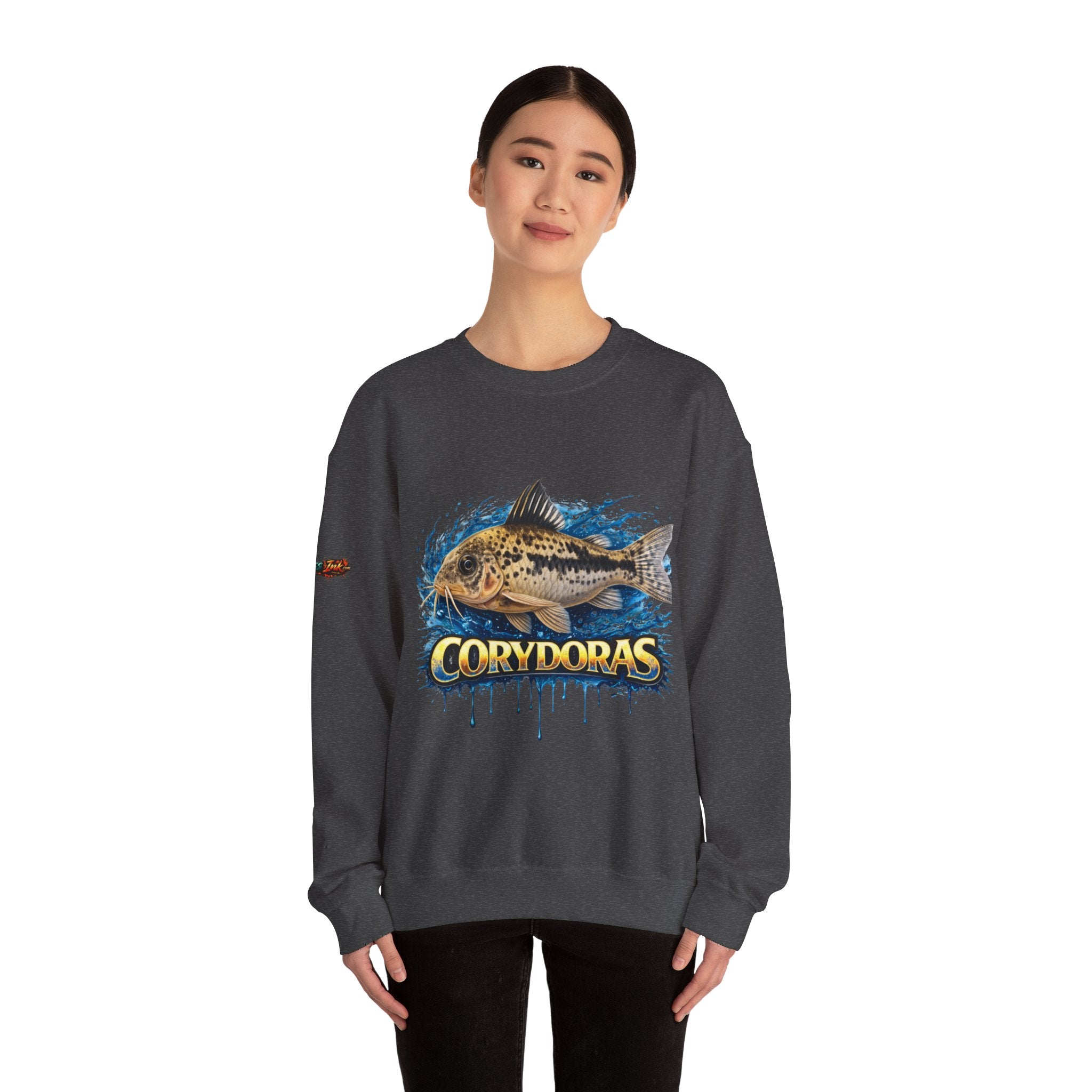 Peppered Corydoras Fish Crewneck Sweatshirt – Aquatic Aquarium Lover Tee