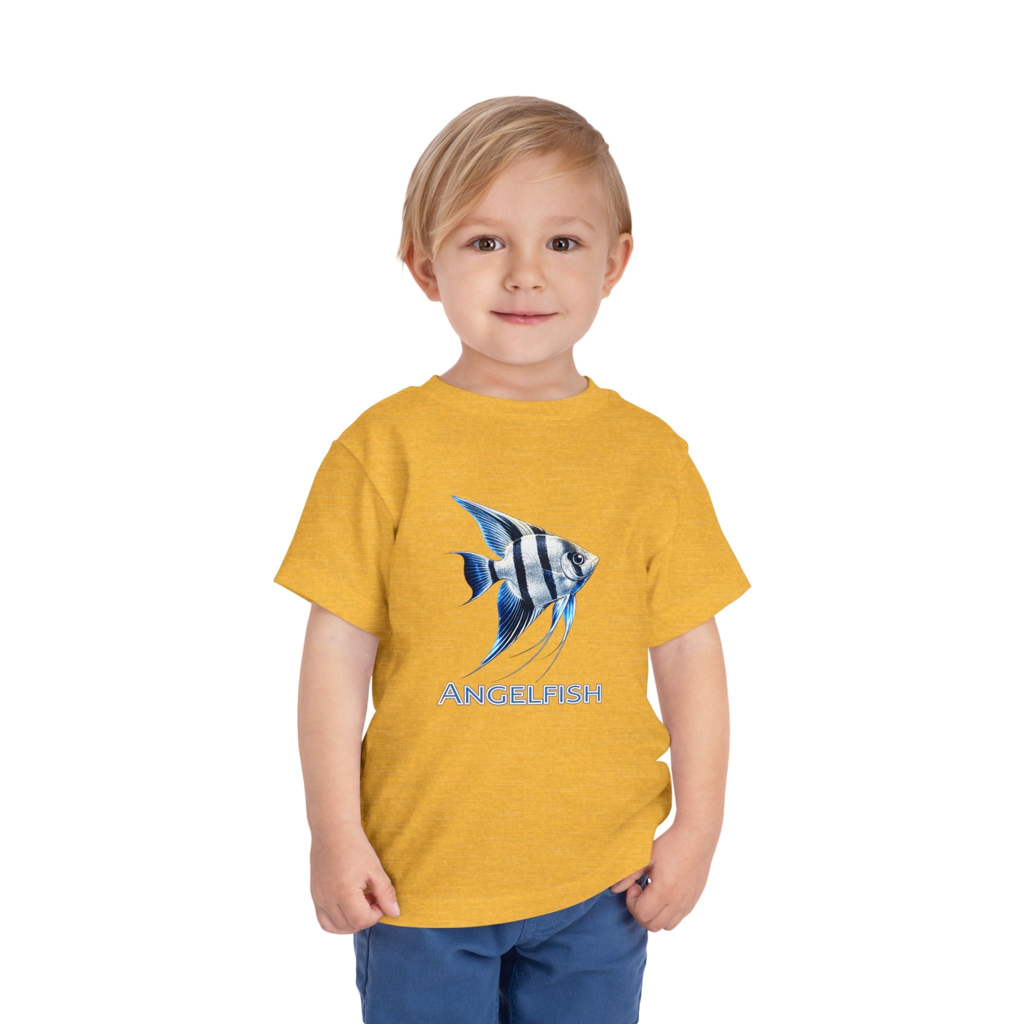 Angelfish Toddler Tee – Blue Aquarium Fish Graphic Shirt