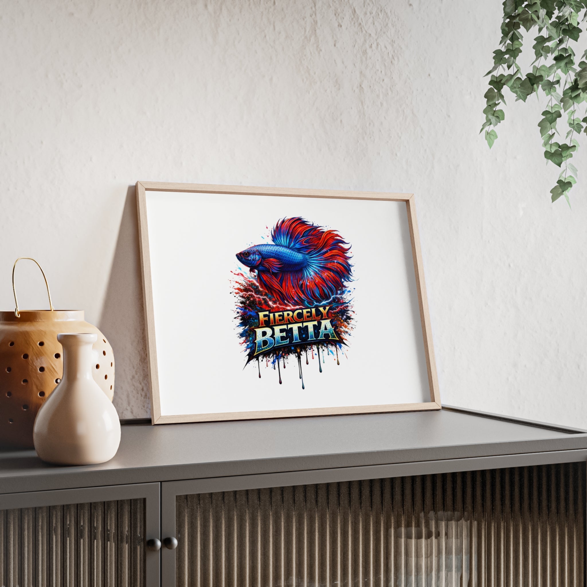Fiercely Betta Framed Poster — Colorful Betta Fish Wall Art