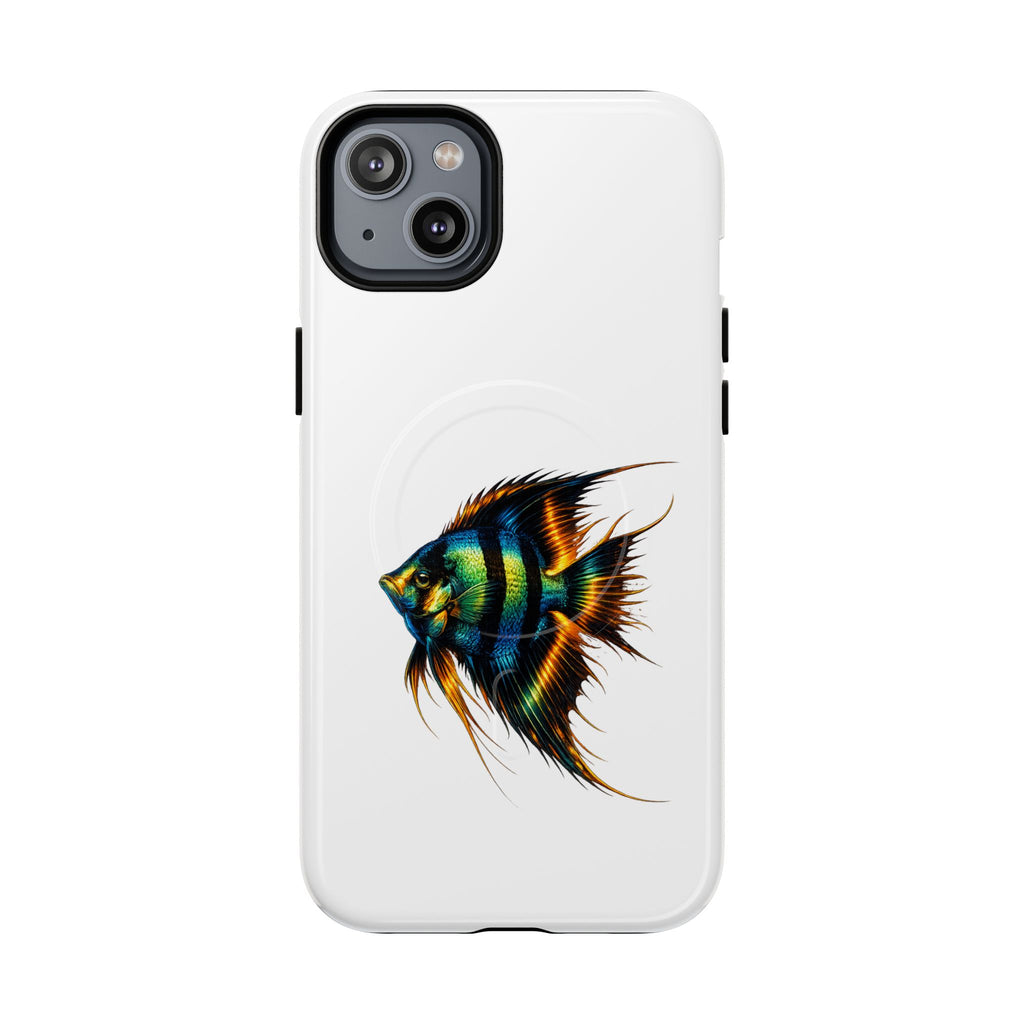 Angelfish Art Tough Magnetic Phone Case — Colorful Aquarium Fish iPhone Cover