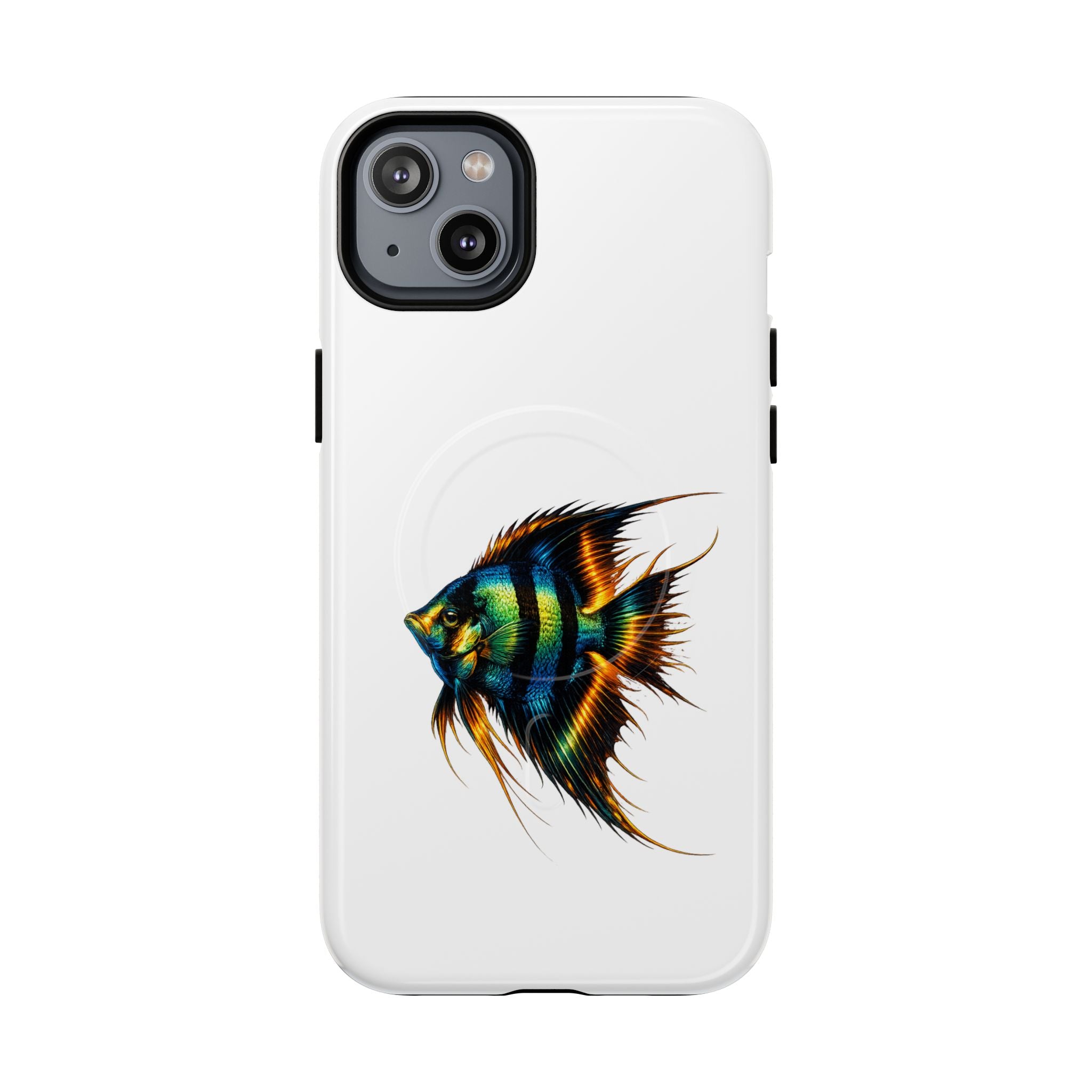 Angelfish Art Tough Magnetic Phone Case — Colorful Aquarium Fish iPhone Cover