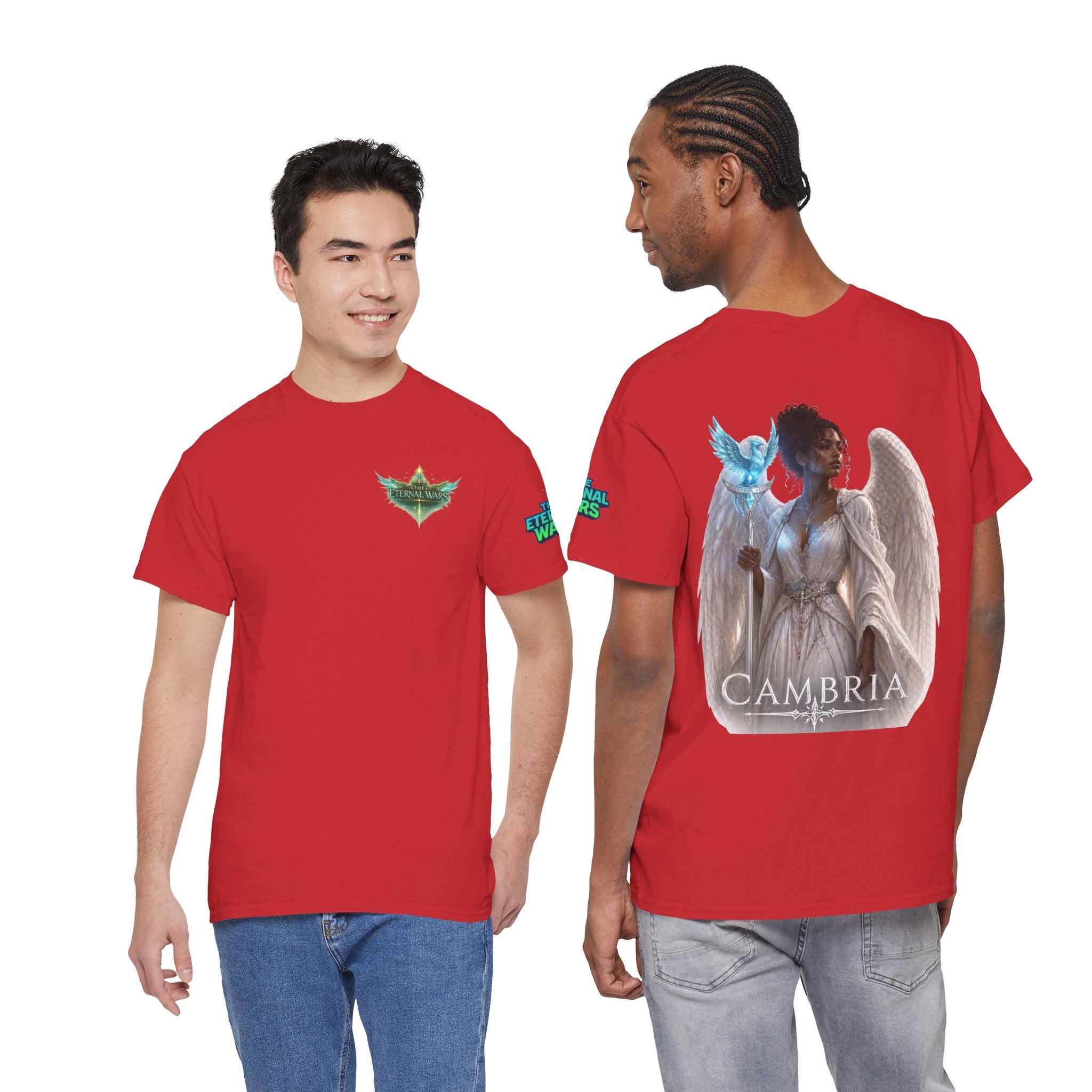 The Eternal Wars Graphic Tee – "Cambria" Winged Warrior Shirt