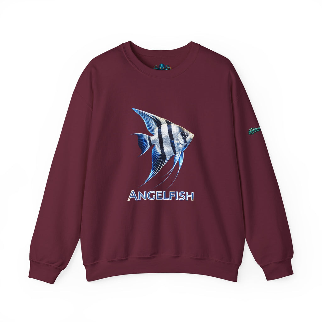 Angelfish Crewneck Sweatshirt — Blue Tropical Fish Graphic