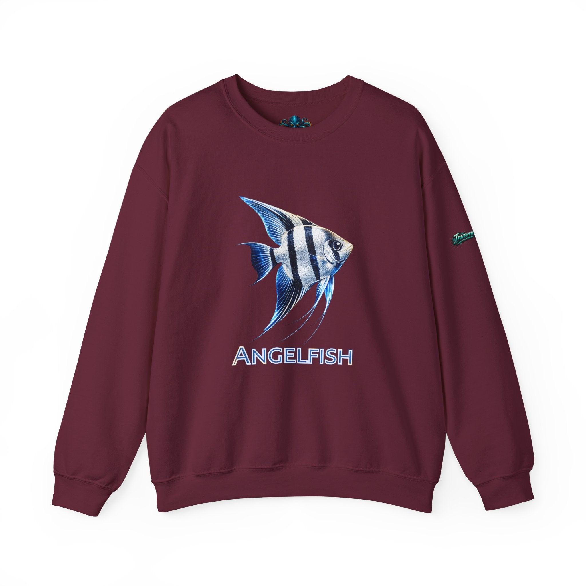 Angelfish Crewneck Sweatshirt — Blue Tropical Fish Graphic