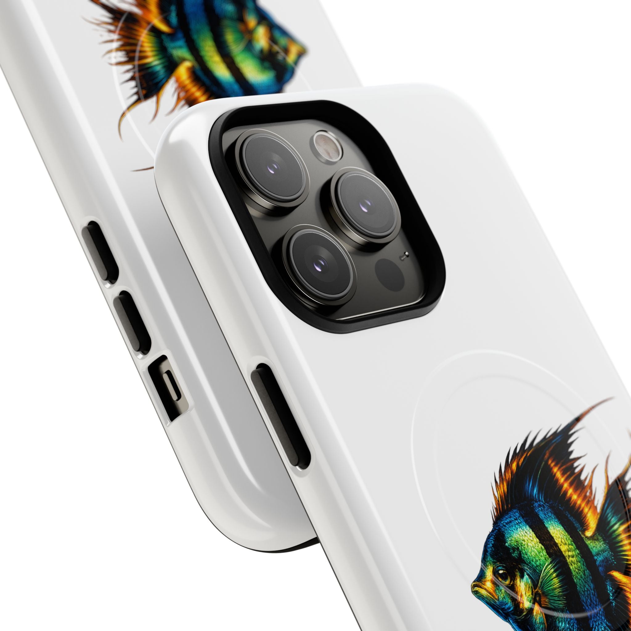 Angelfish Art Tough Magnetic Phone Case — Colorful Aquarium Fish iPhone Cover