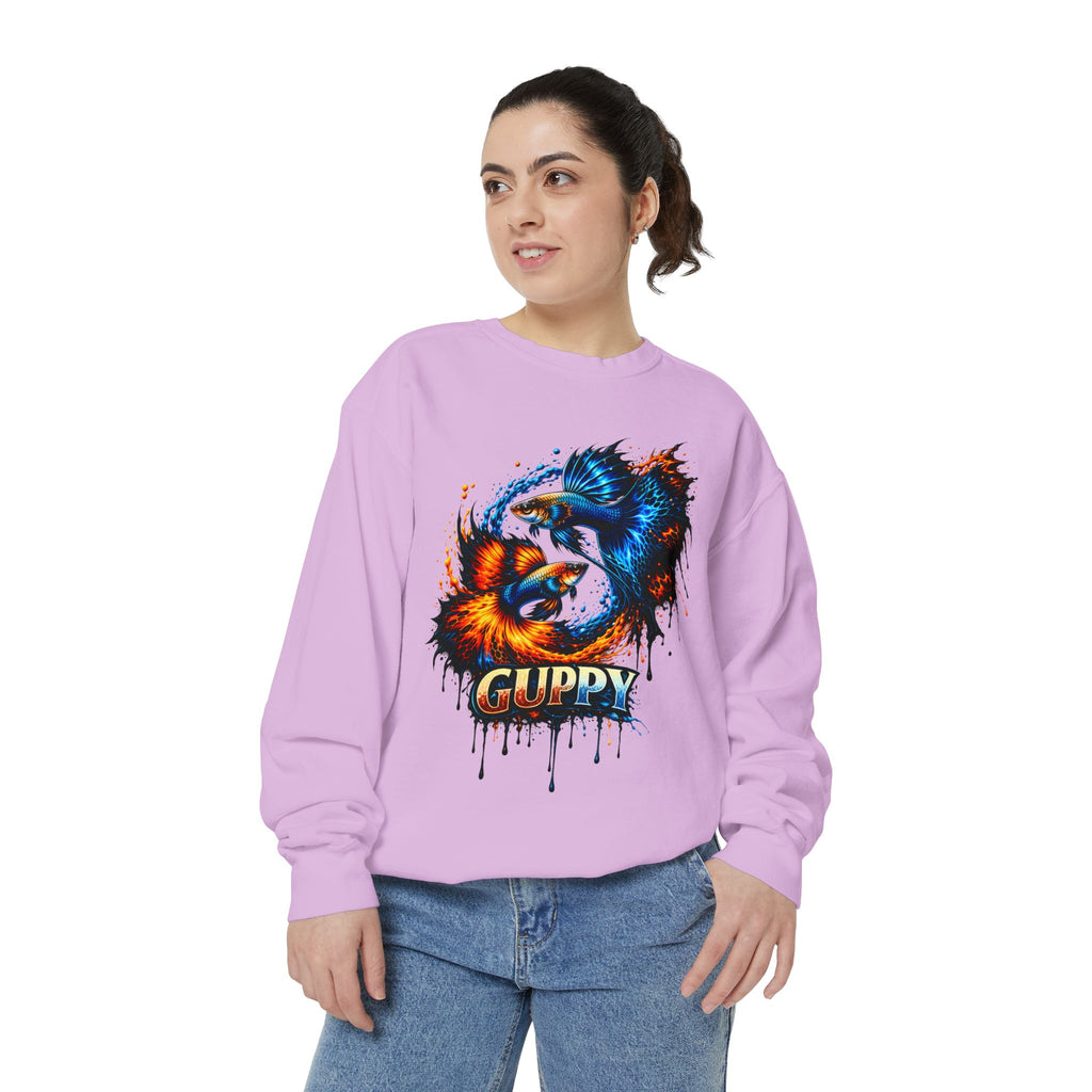 Fire & Ice Guppy – Premium "Neon Flare" Garment-Dyed Sweatshirt