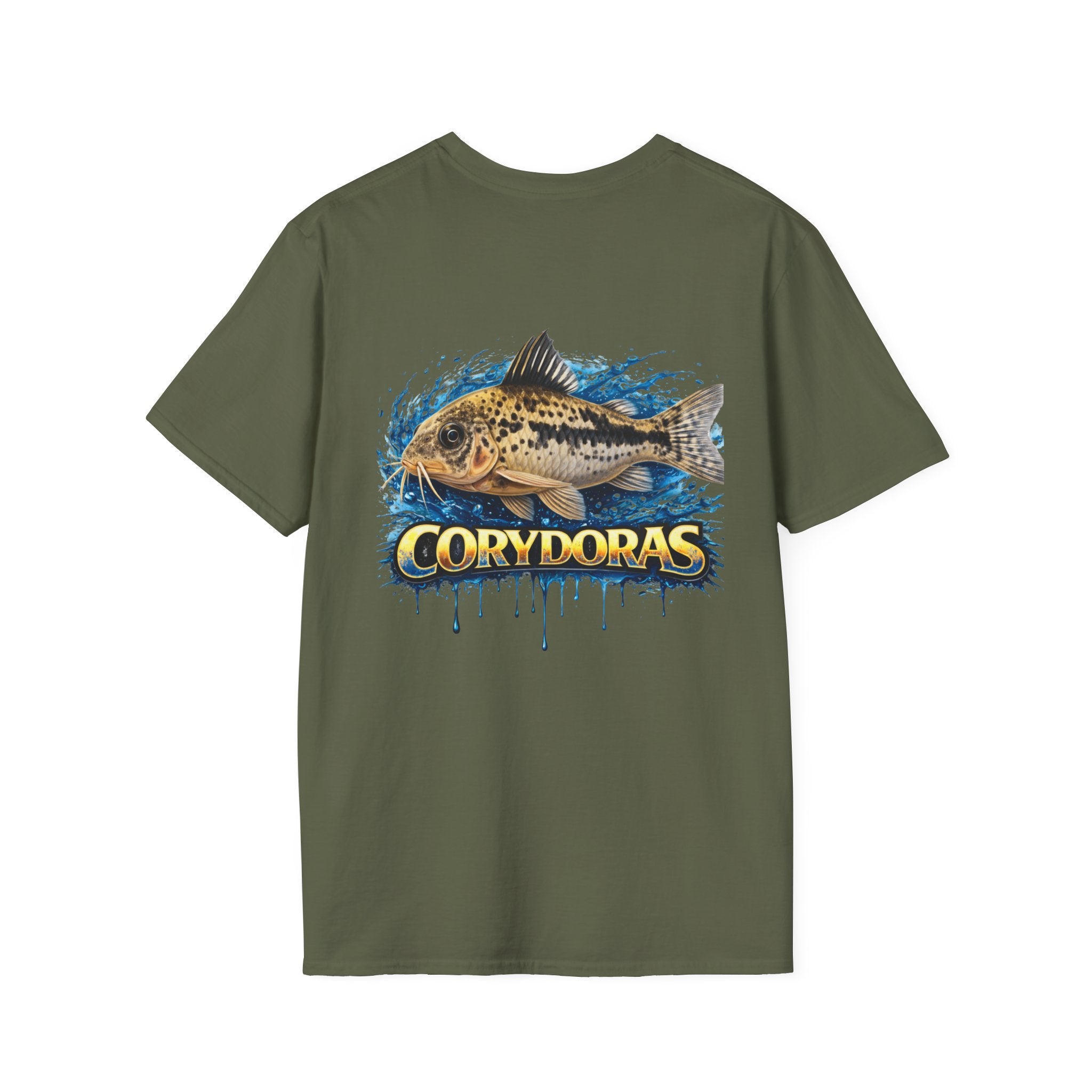 Corydoras Fish T-Shirt — Aquarium Catfish Tee with Splash Graphic