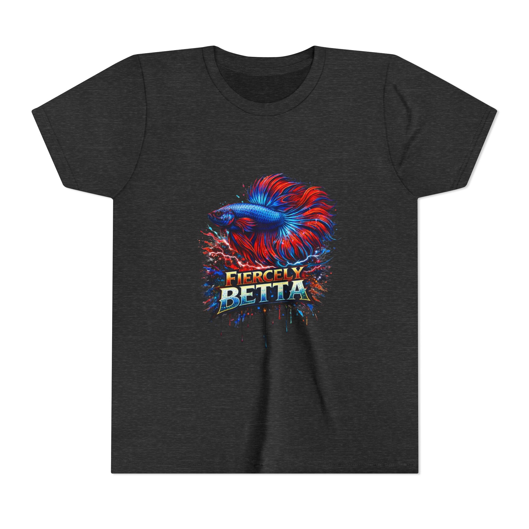Fiercely Betta Youth Tee - Colorful Betta Fish Graphic Shirt