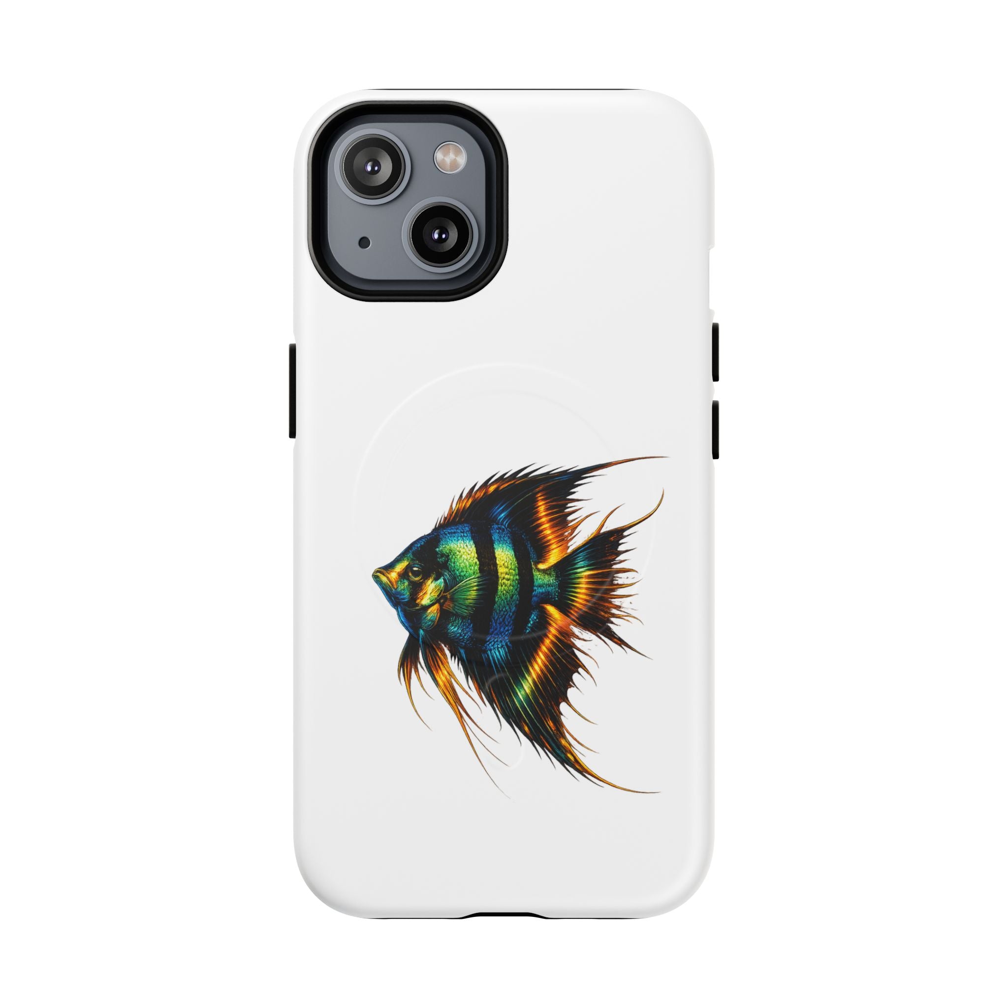 Angelfish Art Tough Magnetic Phone Case — Colorful Aquarium Fish iPhone Cover