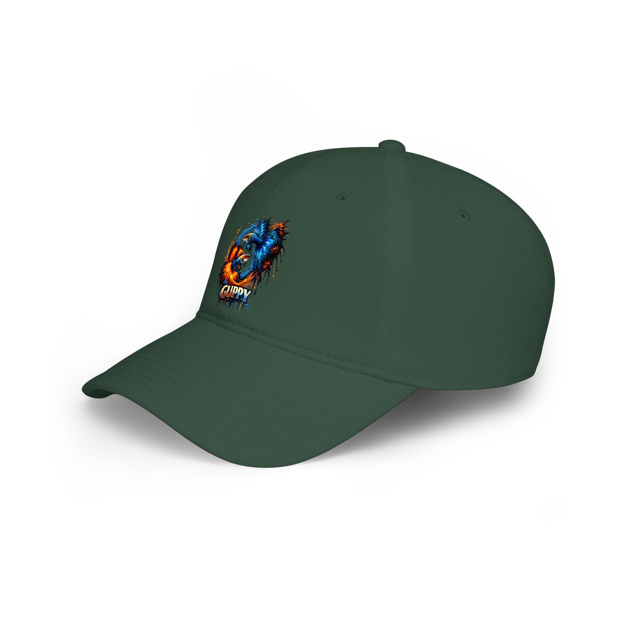 Low Profile Cap — Colorful Grunge Fish 'Guppy' Embroidered Hat