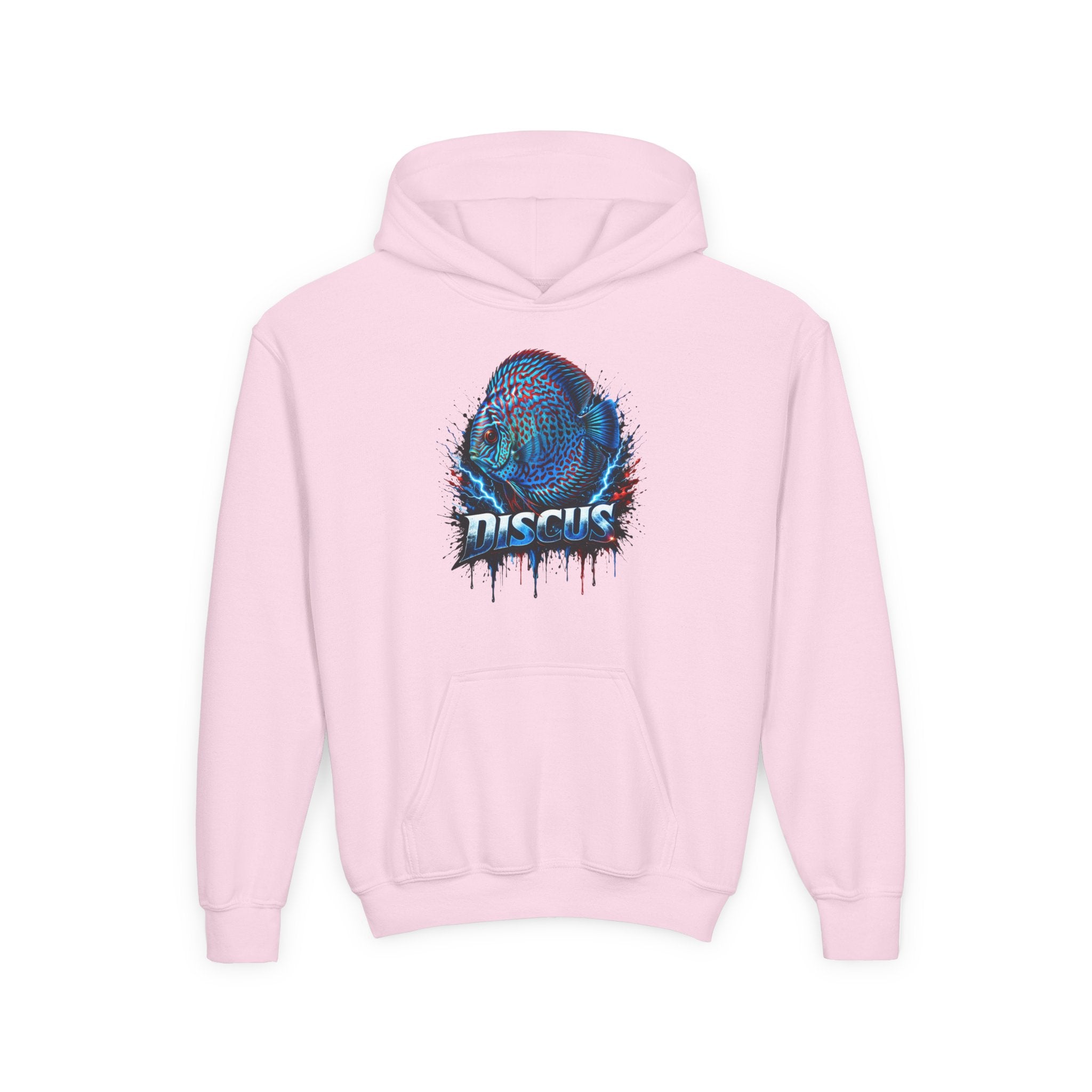 Youth Hoodie — Colorful Discus Fish Graphic Pullover