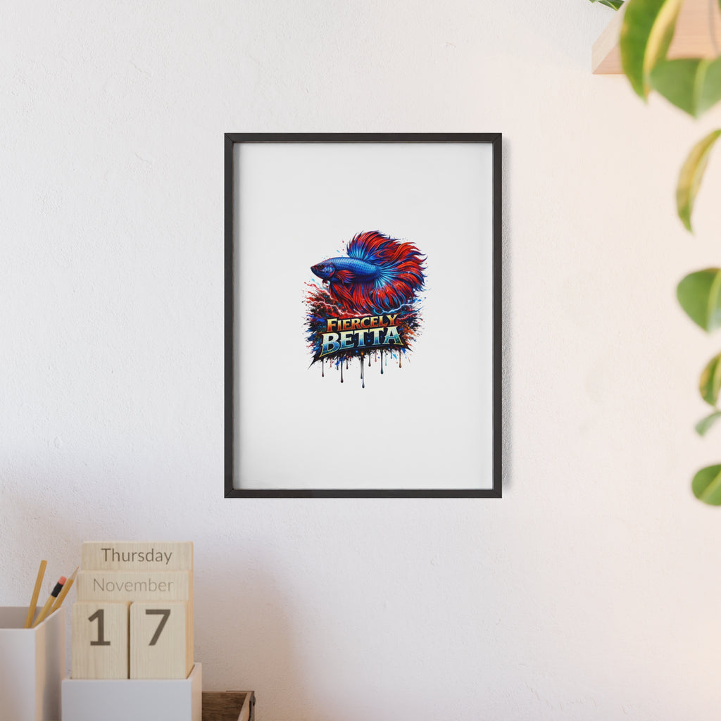 Fiercely Betta Framed Poster — Colorful Betta Fish Wall Art