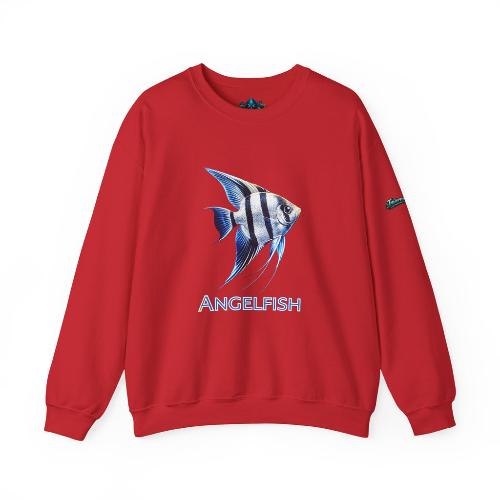 Angelfish Crewneck Sweatshirt — Blue Tropical Fish Graphic