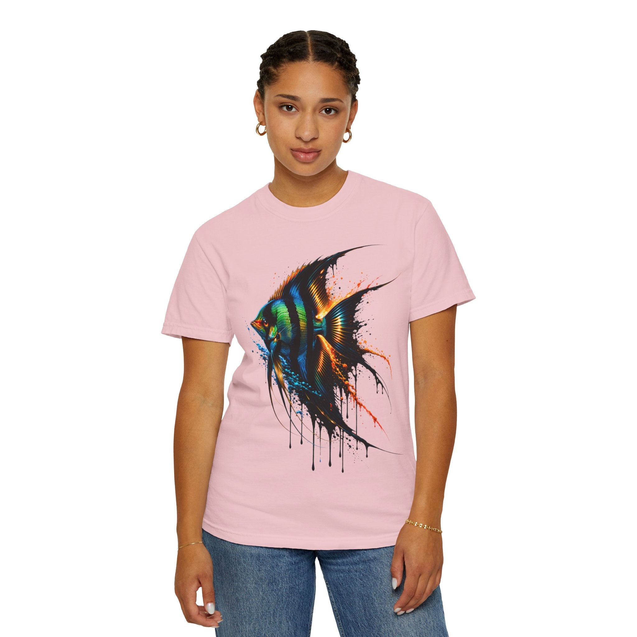 Vibrant Drip Angelfish Graphic Tee