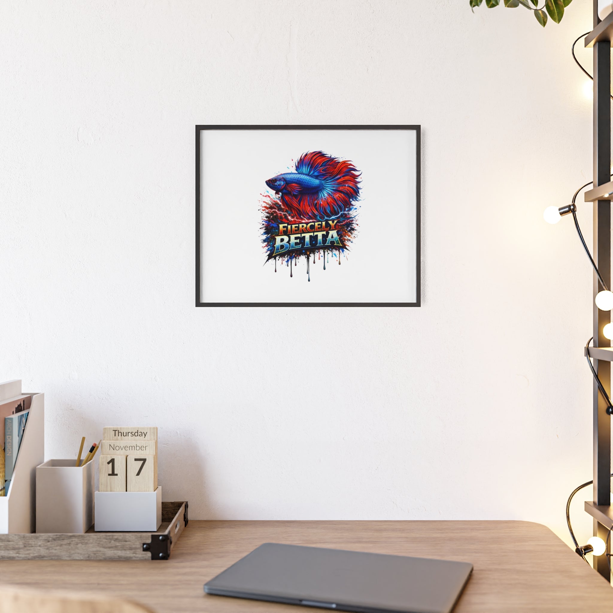 Fiercely Betta Framed Poster — Colorful Betta Fish Wall Art