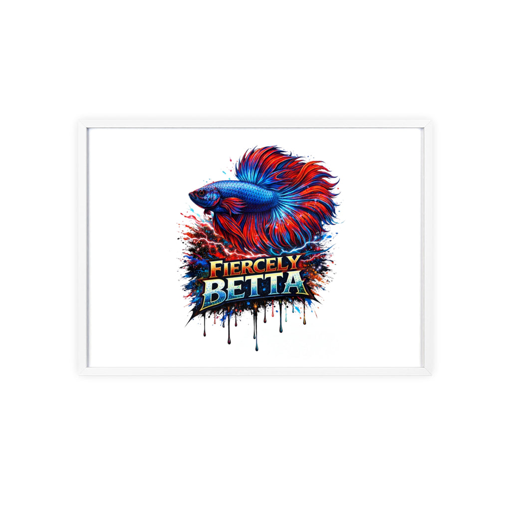 Fiercely Betta Framed Poster — Colorful Betta Fish Wall Art