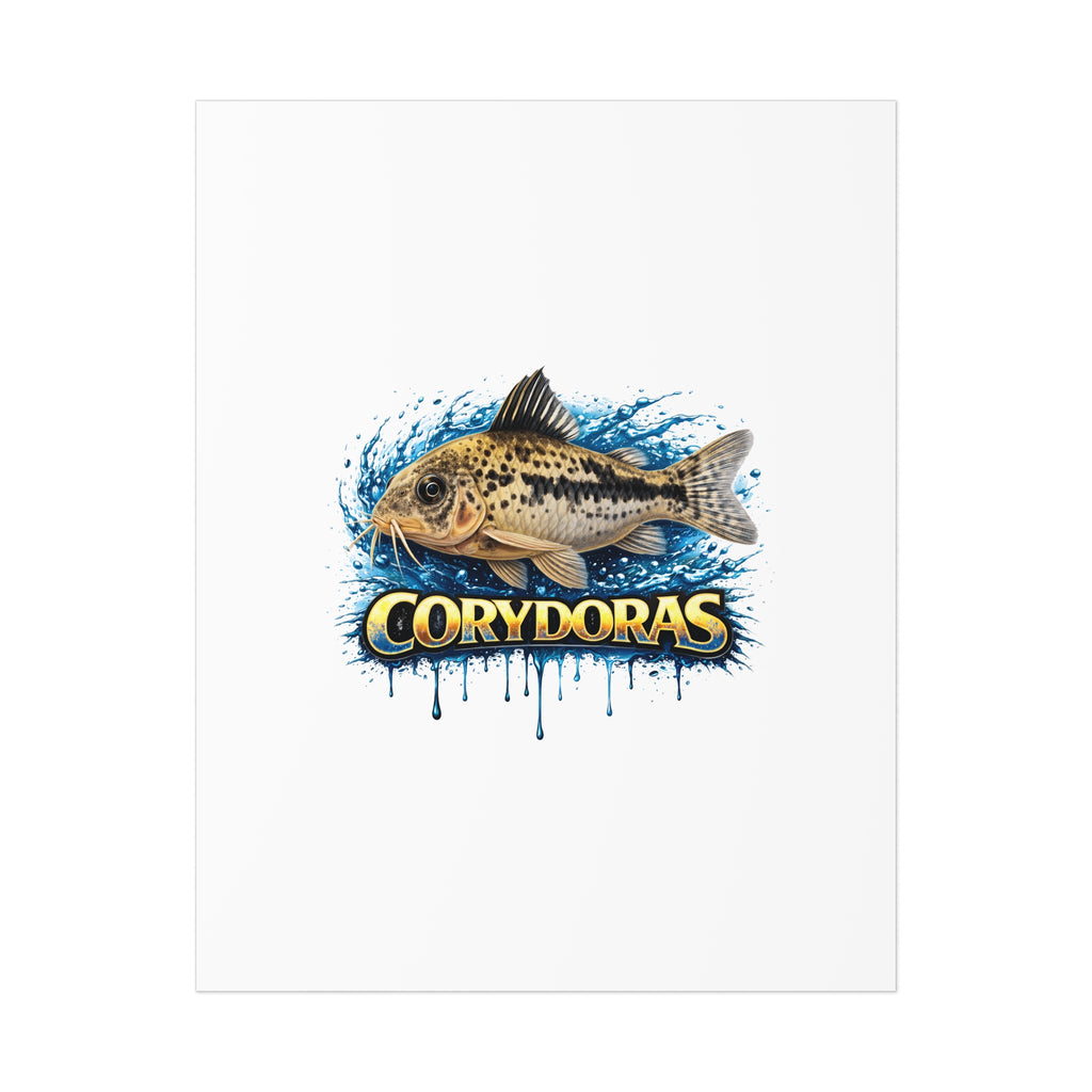 Corydoras Fish Poster — Freshwater Aquarium Art Print