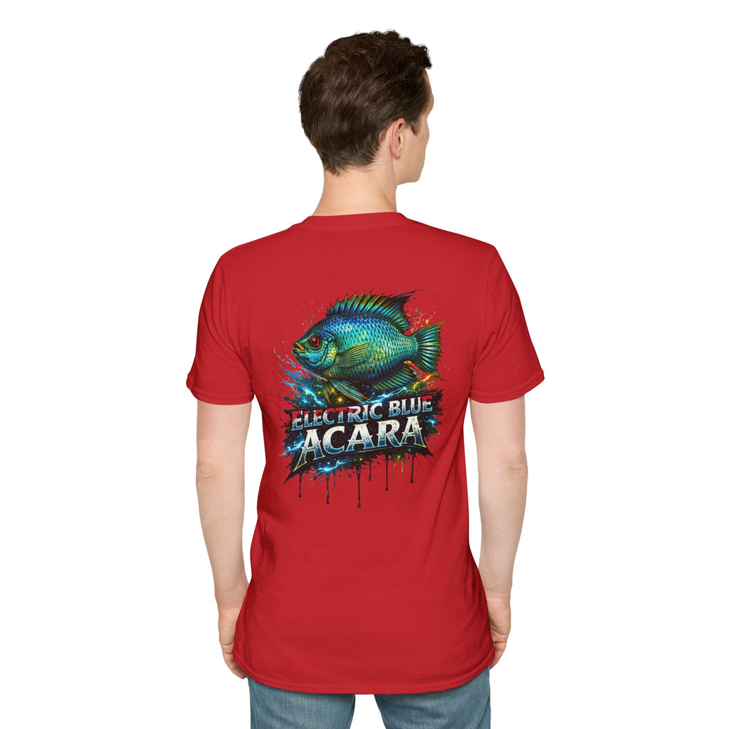 Electric Blue Acara Fish T-Shirt — Vibrant Angler Graphic Tee