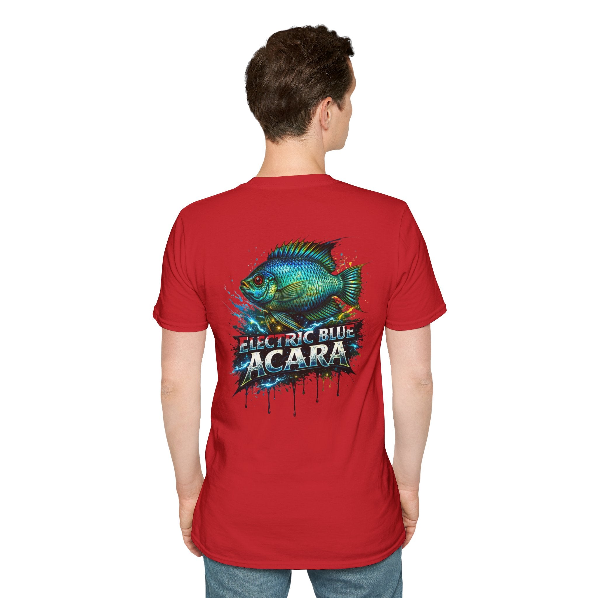 Electric Blue Acara Fish T-Shirt — Vibrant Angler Graphic Tee
