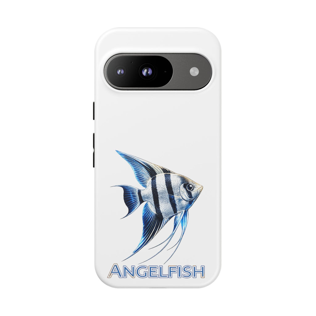 Angelfish Tough Phone Case – Durable Protective Case with Blue Tropical Fish Design