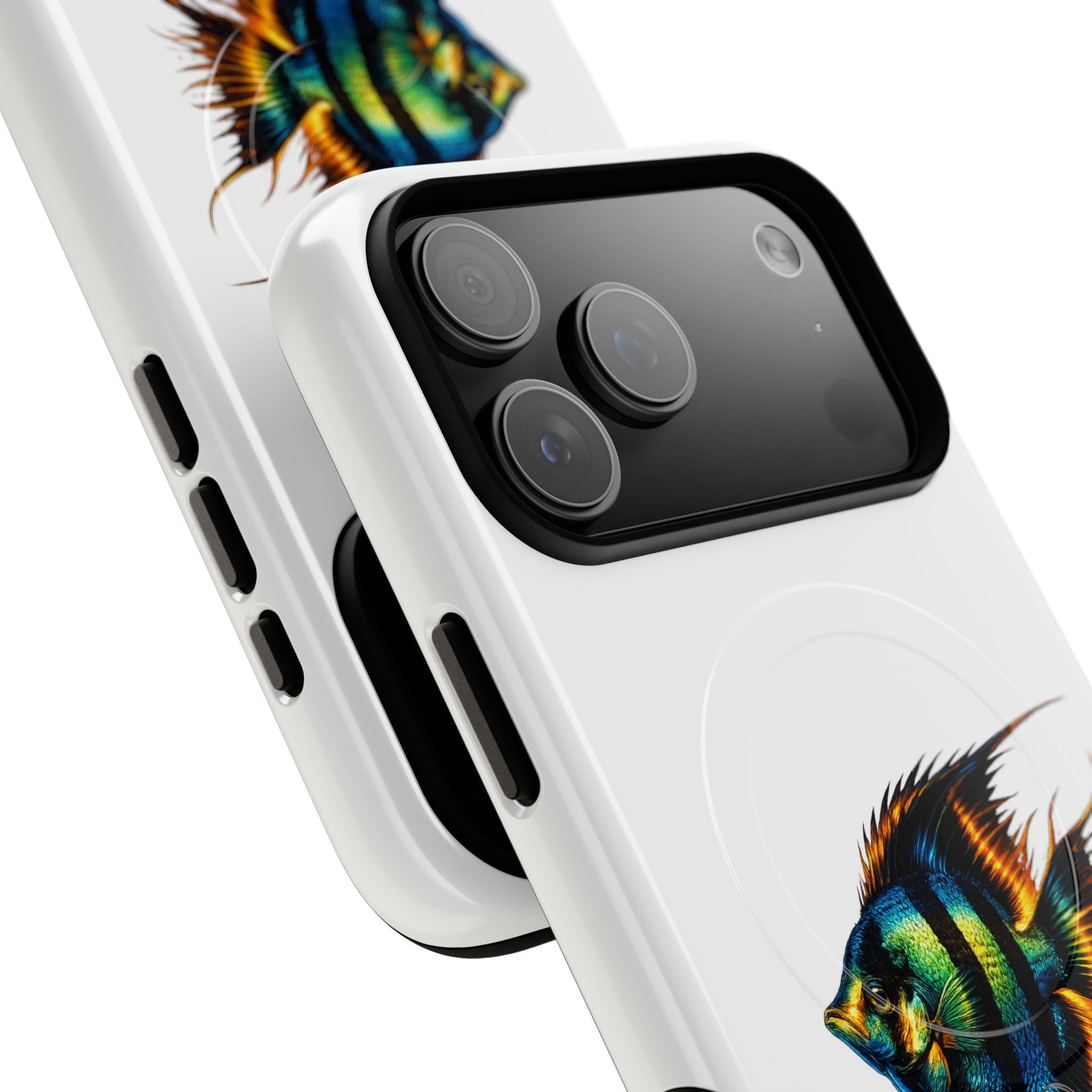 Angelfish Art Tough Magnetic Phone Case — Colorful Aquarium Fish iPhone Cover