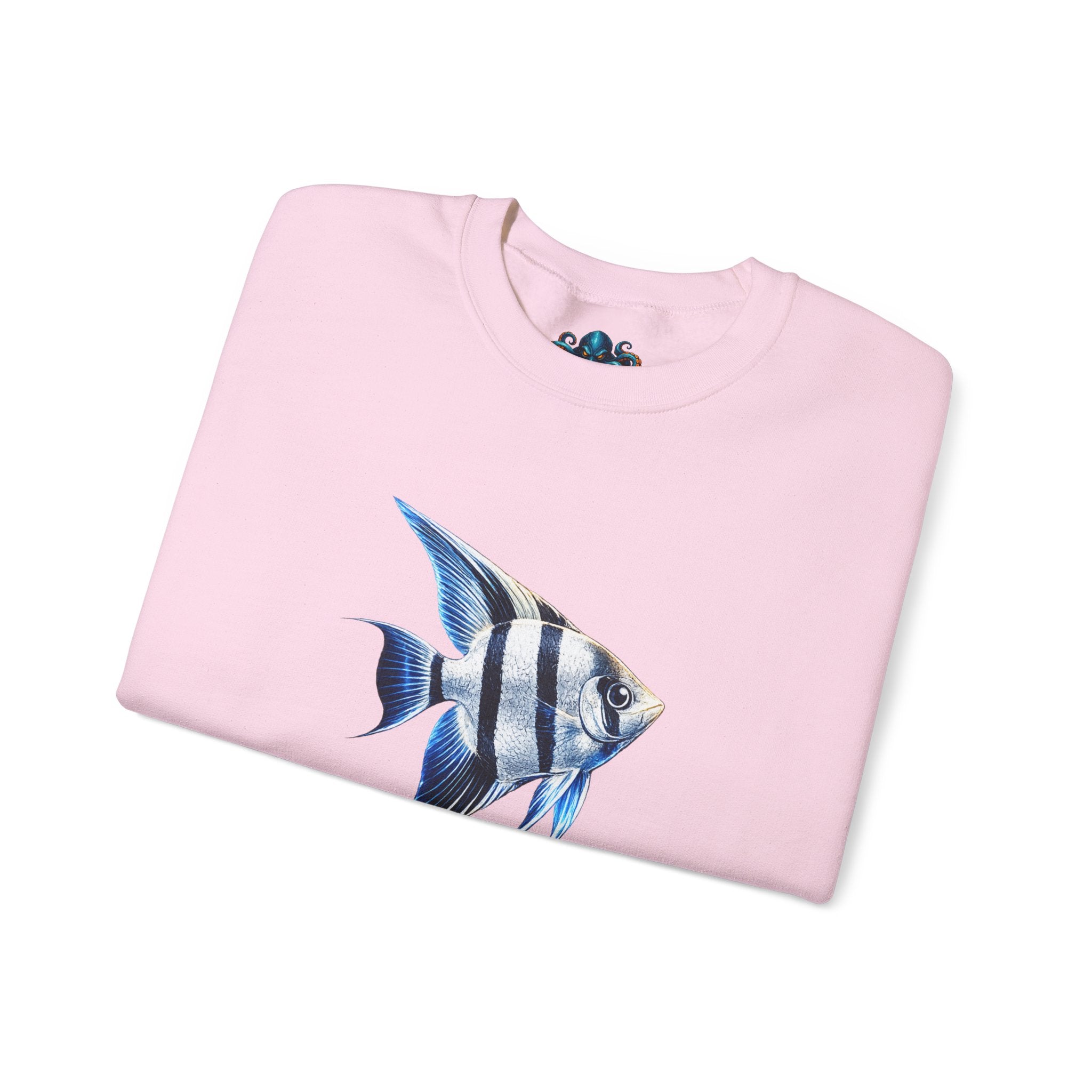 Angelfish Crewneck Sweatshirt — Blue Tropical Fish Graphic