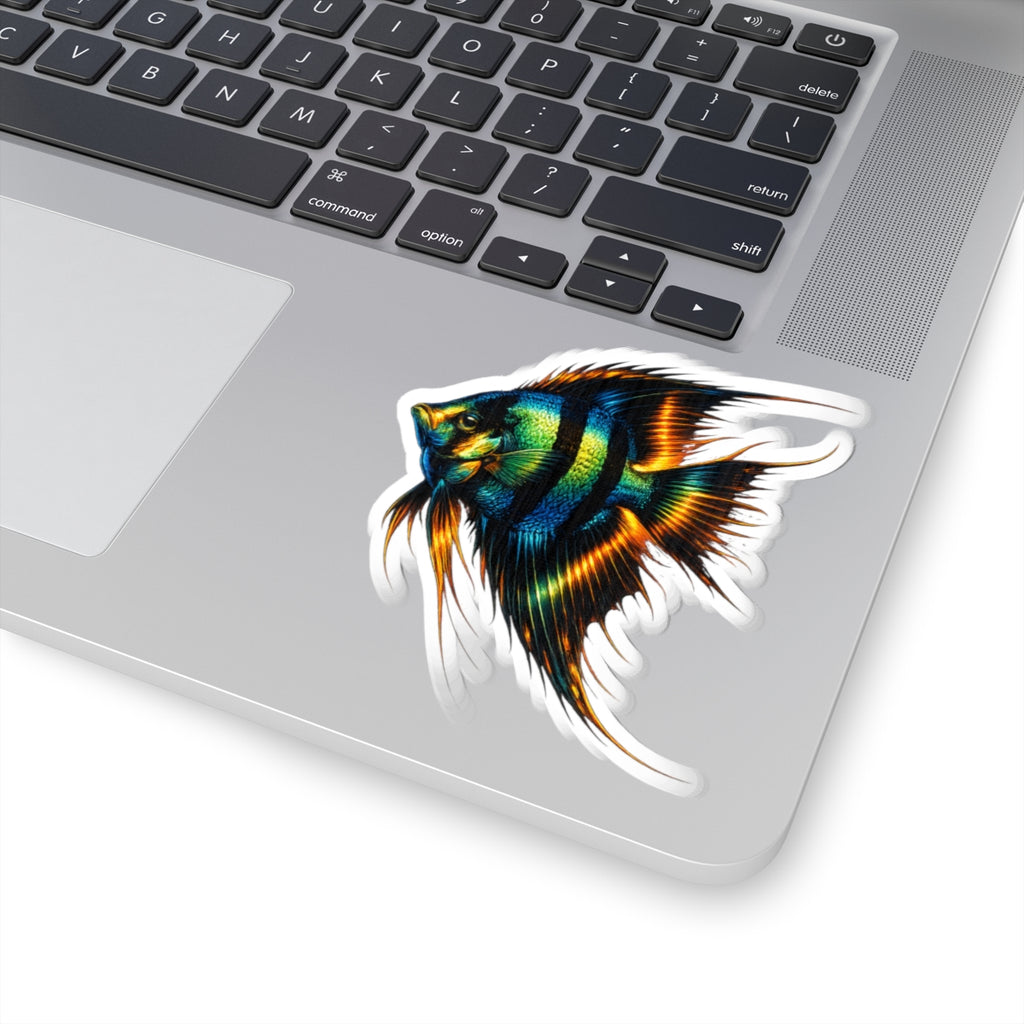 Angelfish Kiss-Cut Sticker — Colorful Tropical Aquarium Fish Decal