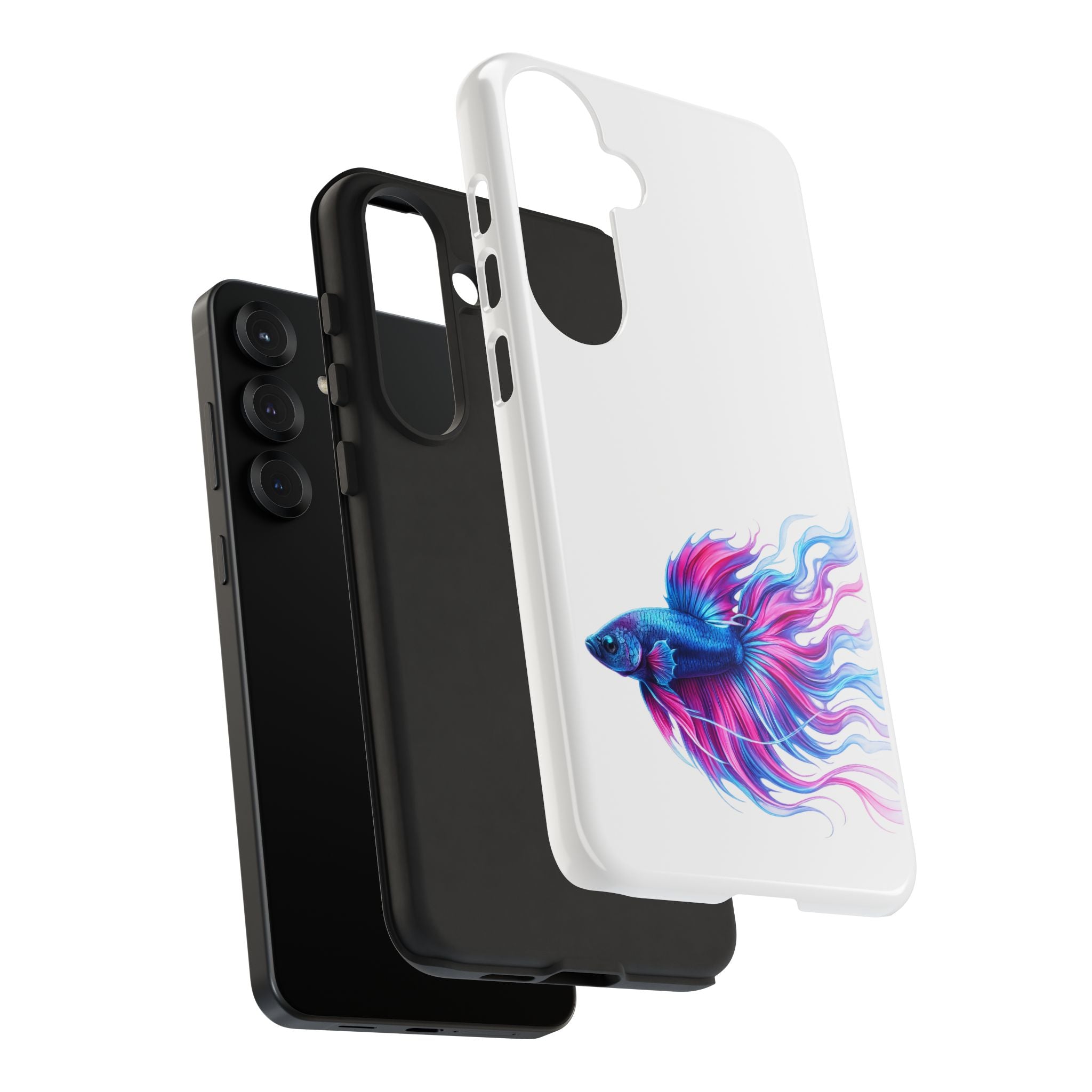 Betta Fish Tough Phone Case — Colorful Watercolor Fish Protective Cover