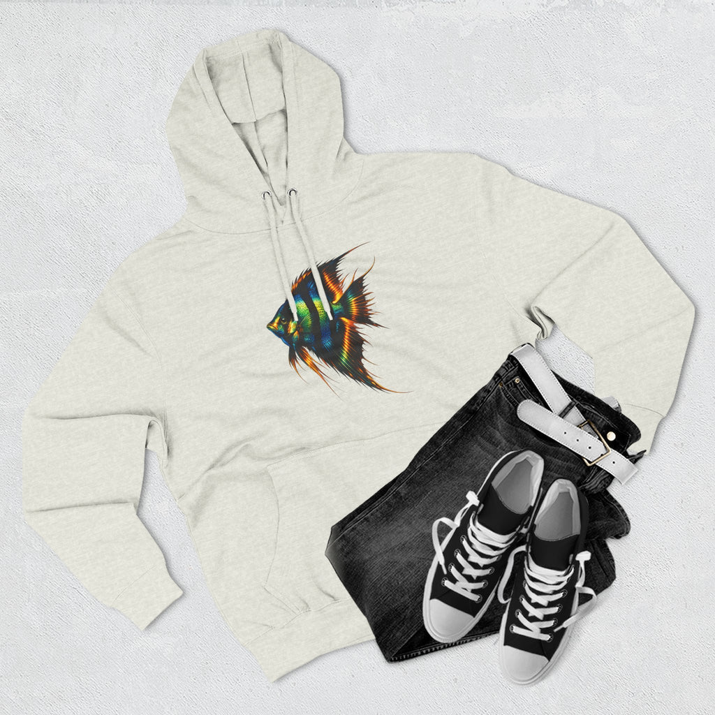 Angelfish Watercolor Hoodie – Colorful Aquarium Fish Graphic Fleece Pullover