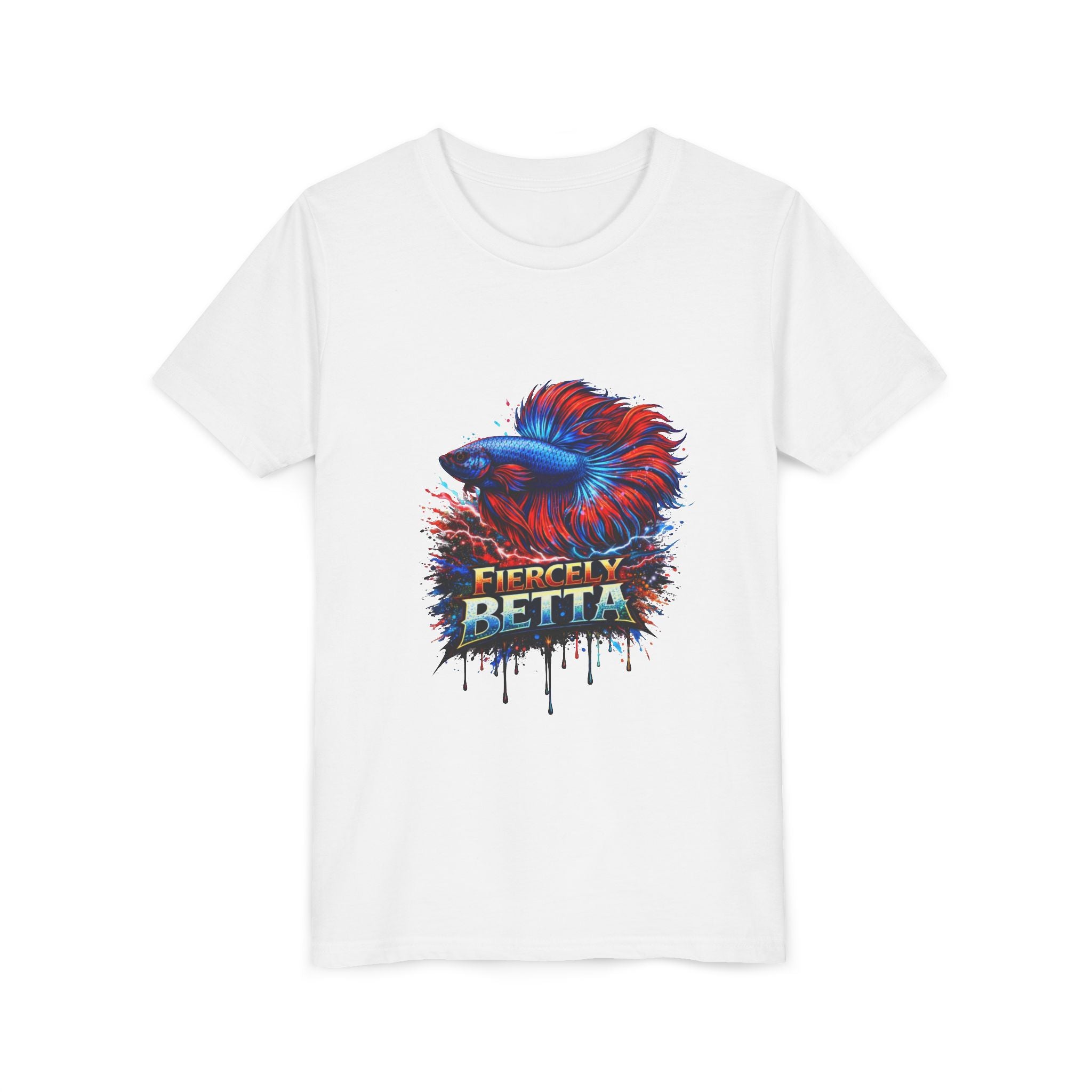 Fiercely Betta Youth Tee - Colorful Betta Fish Graphic Shirt