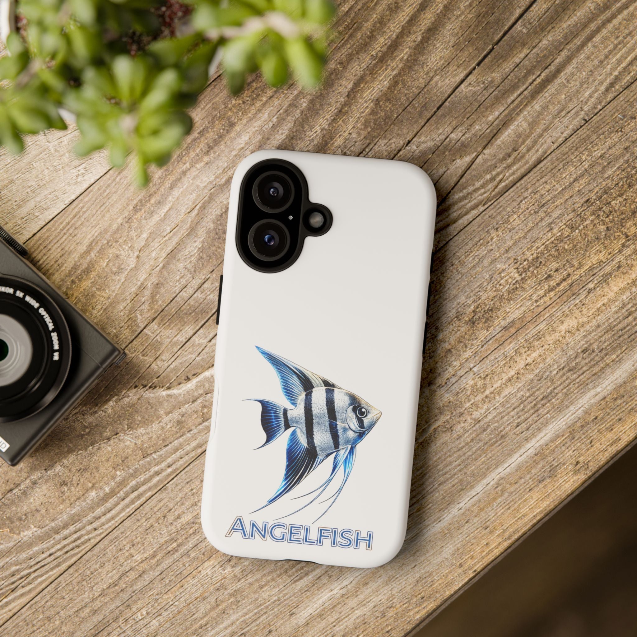 Angelfish Tough Phone Case – Durable Protective Case with Blue Tropical Fish Design