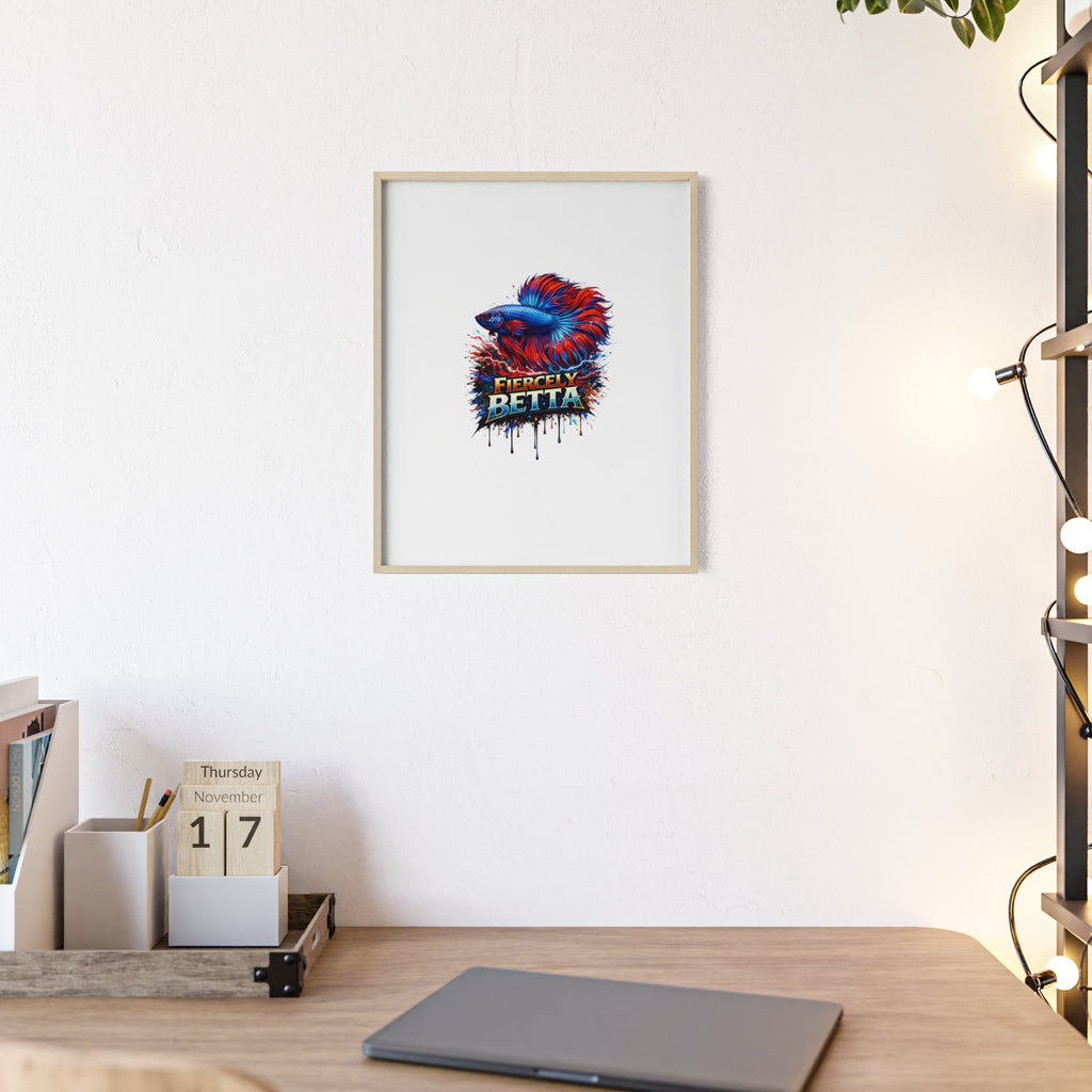 Fiercely Betta Framed Poster — Colorful Betta Fish Wall Art