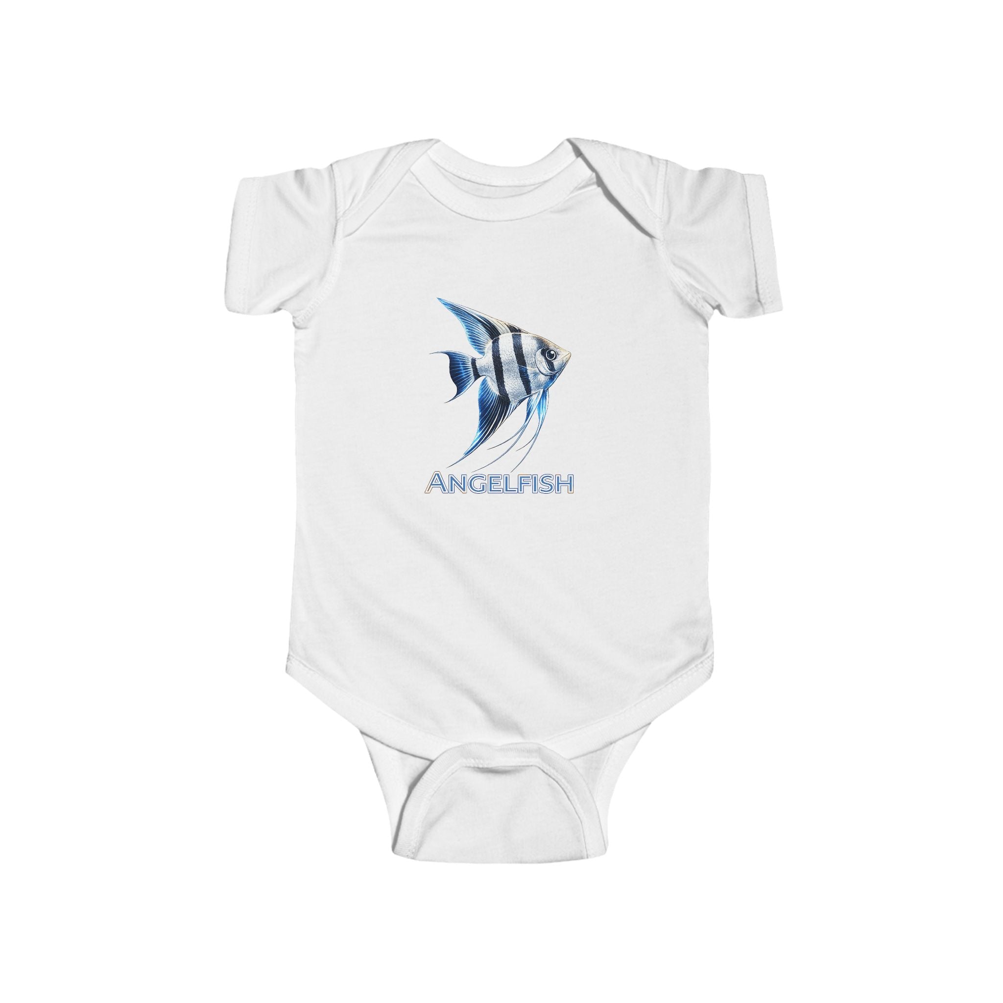 Angelfish Baby Bodysuit — Blue Aquarium Fish Infant Onesie