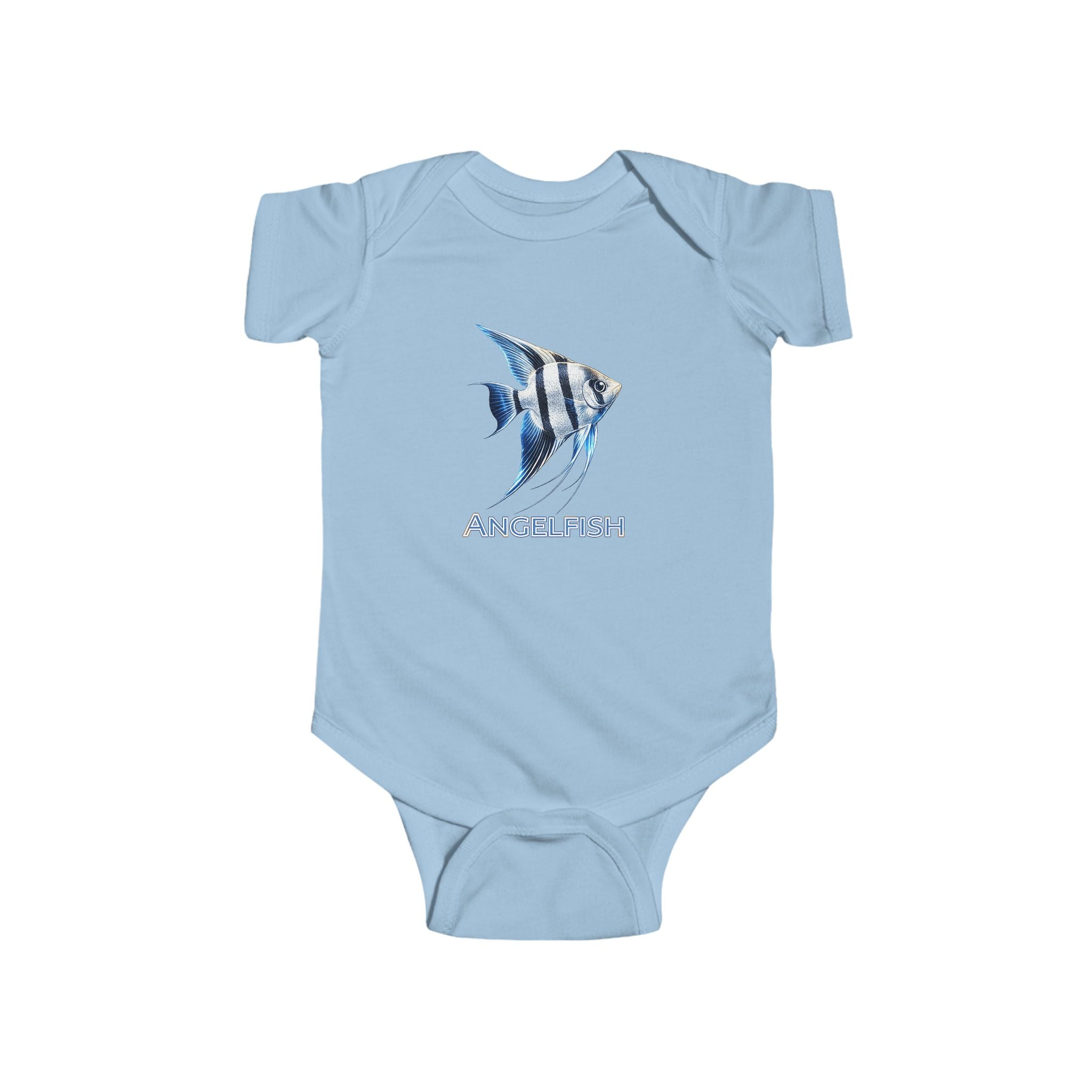 Angelfish Baby Bodysuit — Blue Aquarium Fish Infant Onesie
