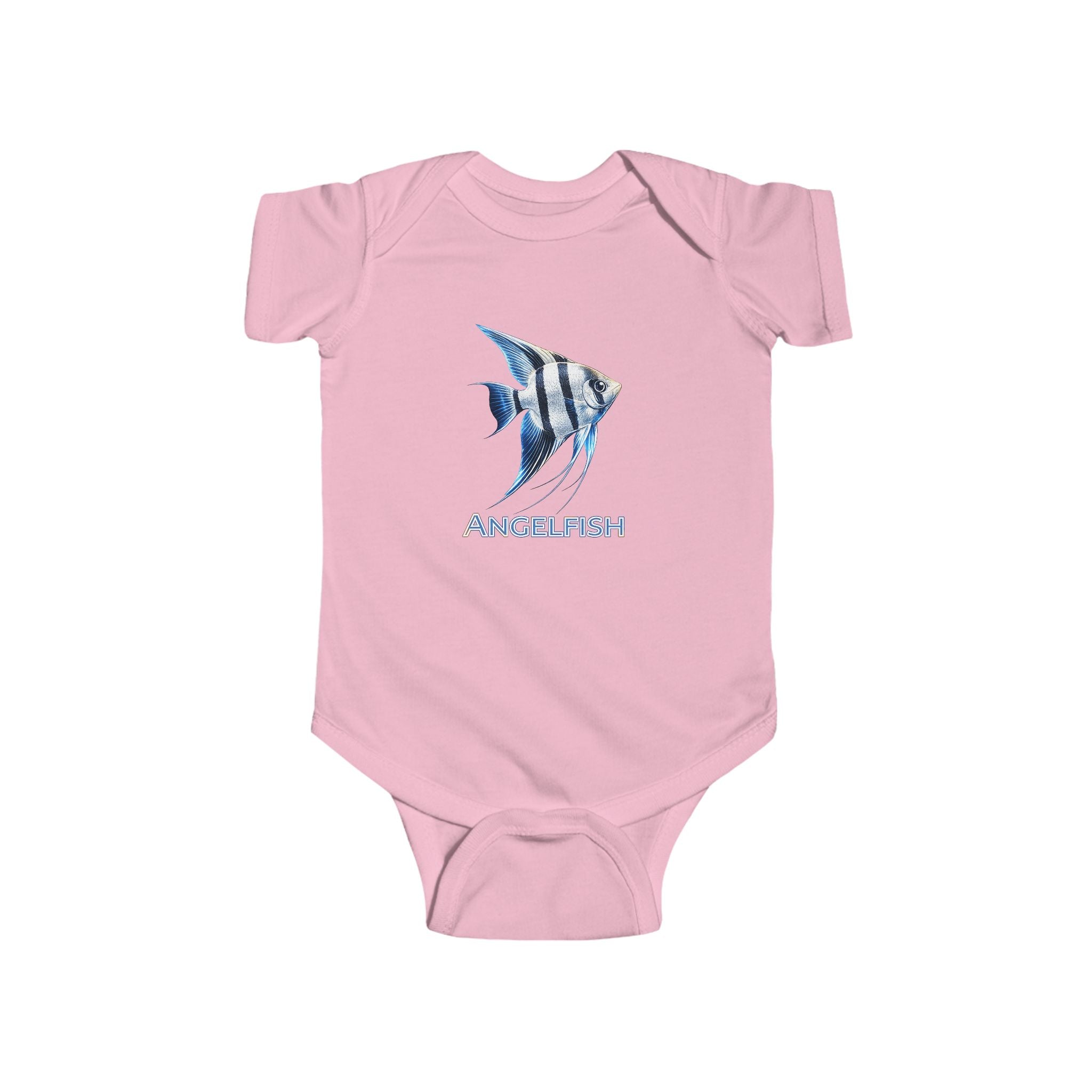 Angelfish Baby Bodysuit — Blue Aquarium Fish Infant Onesie