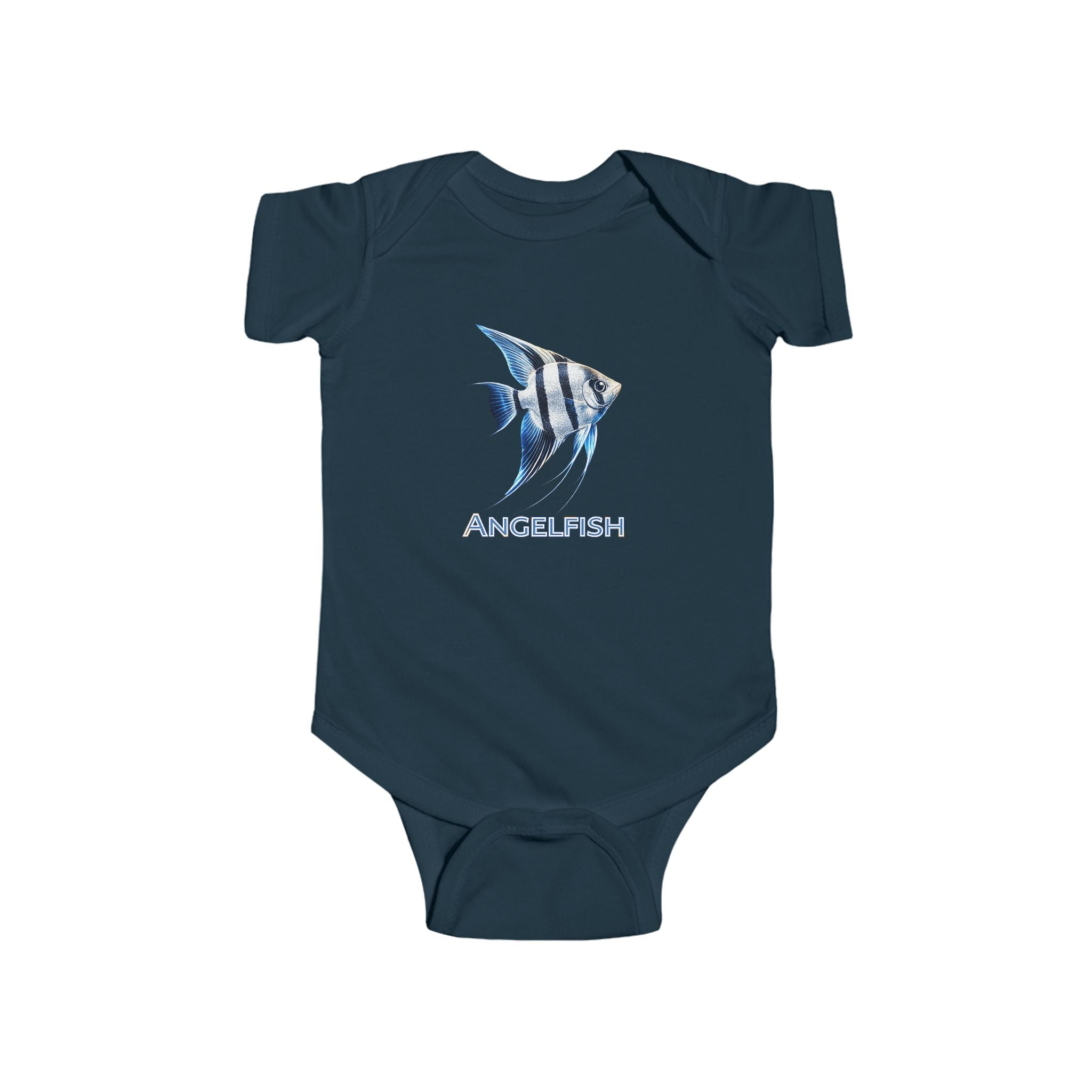 Angelfish Baby Bodysuit — Blue Aquarium Fish Infant Onesie