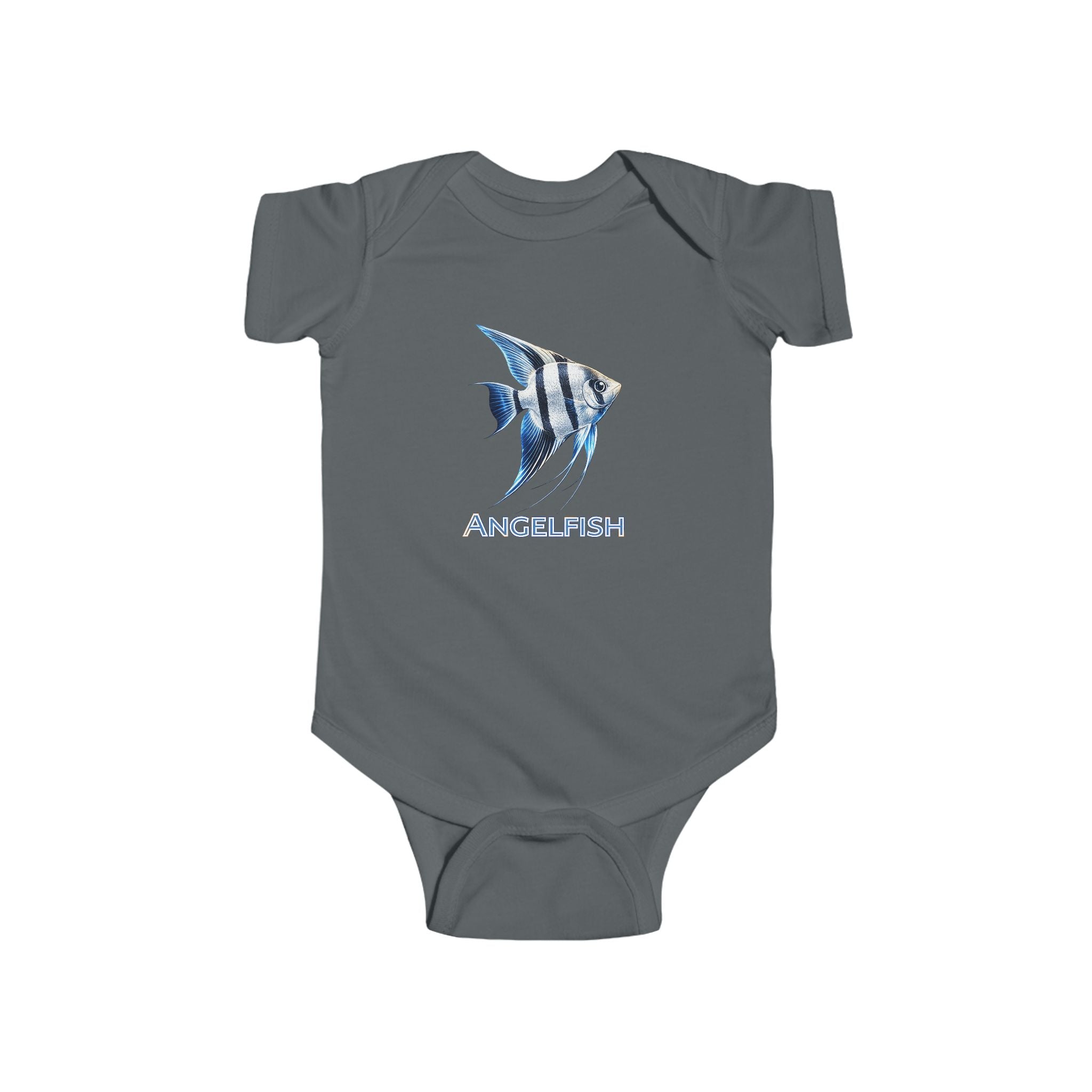 Angelfish Baby Bodysuit — Blue Aquarium Fish Infant Onesie