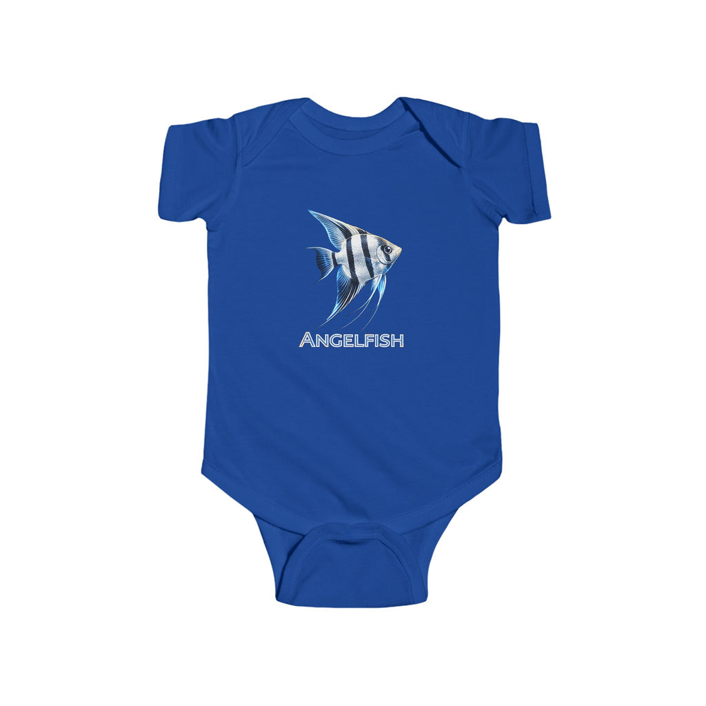 Angelfish Baby Bodysuit — Blue Aquarium Fish Infant Onesie