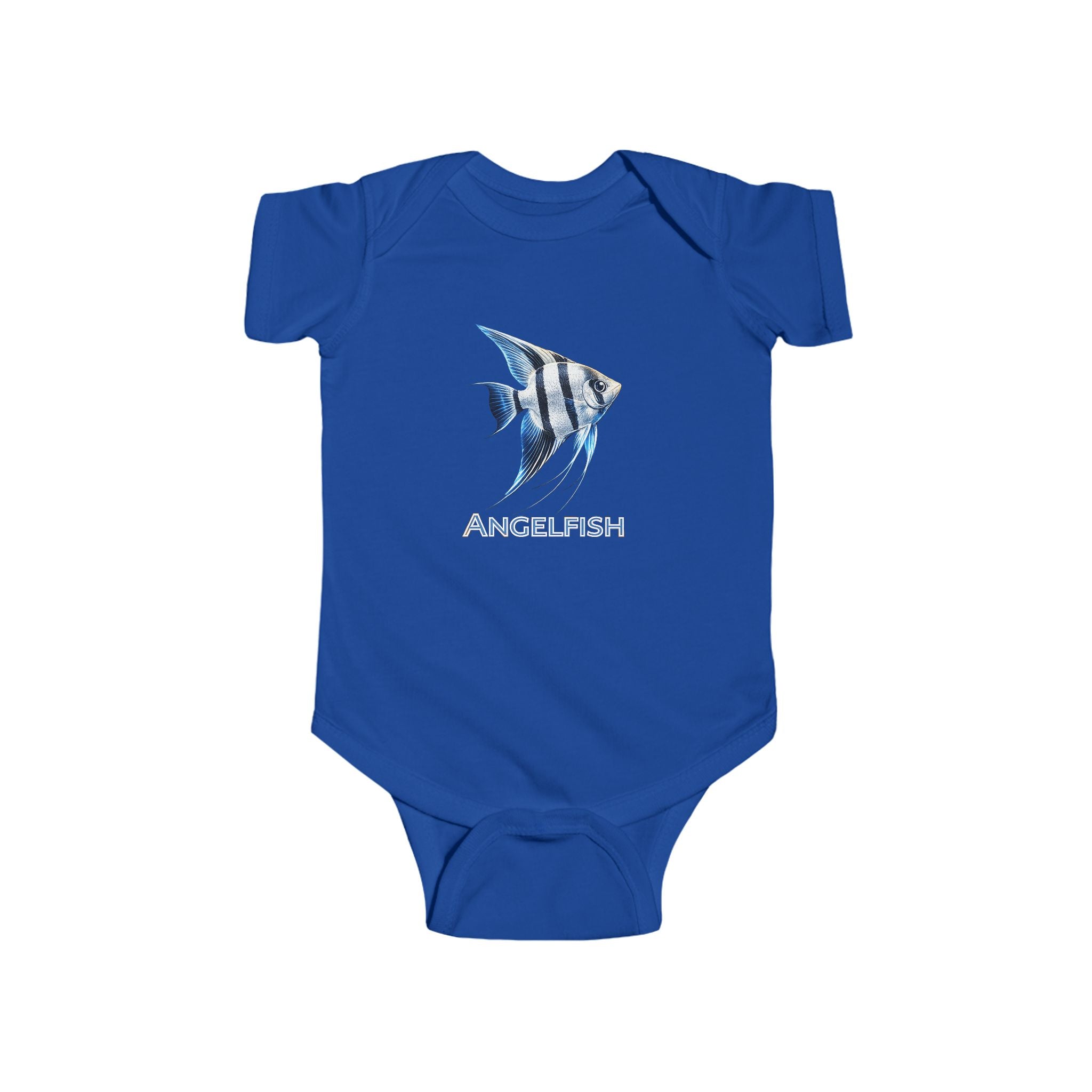 Angelfish Baby Bodysuit — Blue Aquarium Fish Infant Onesie