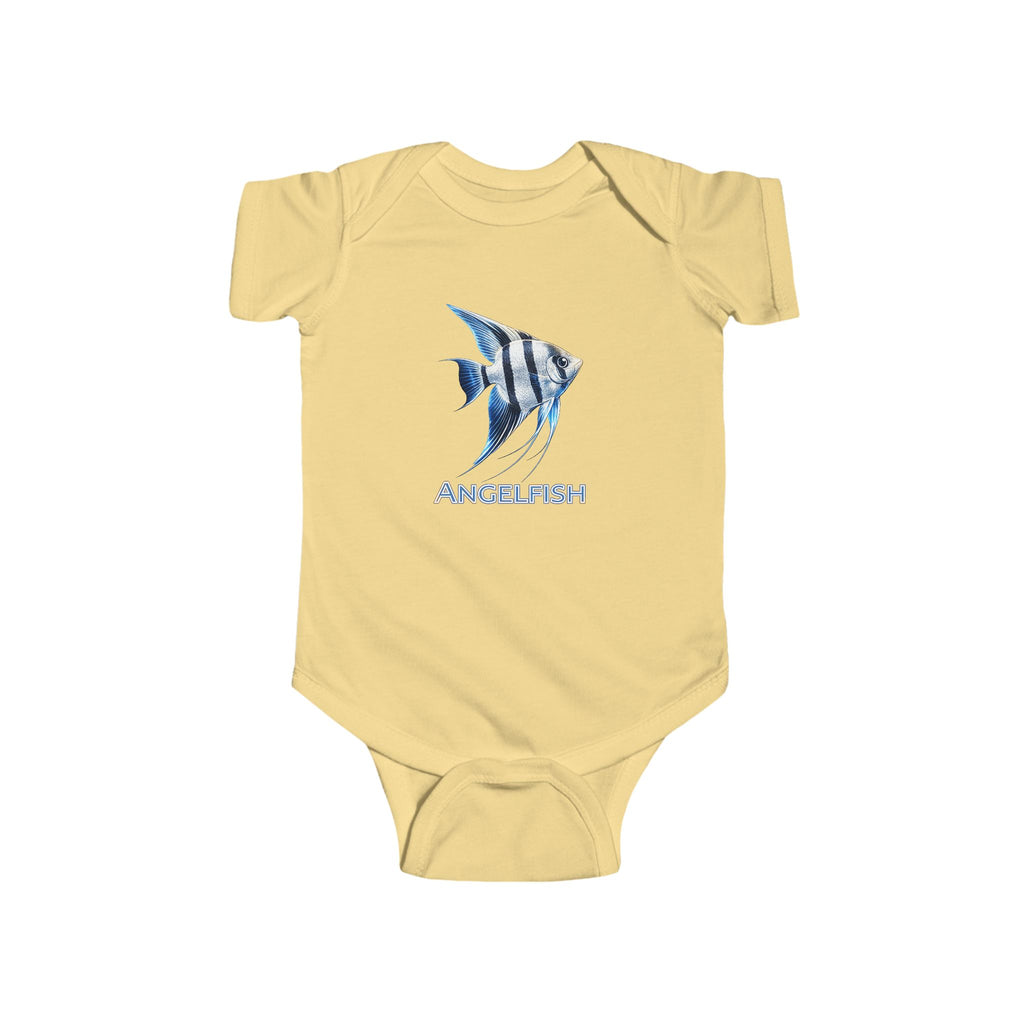 Angelfish Baby Bodysuit — Blue Aquarium Fish Infant Onesie