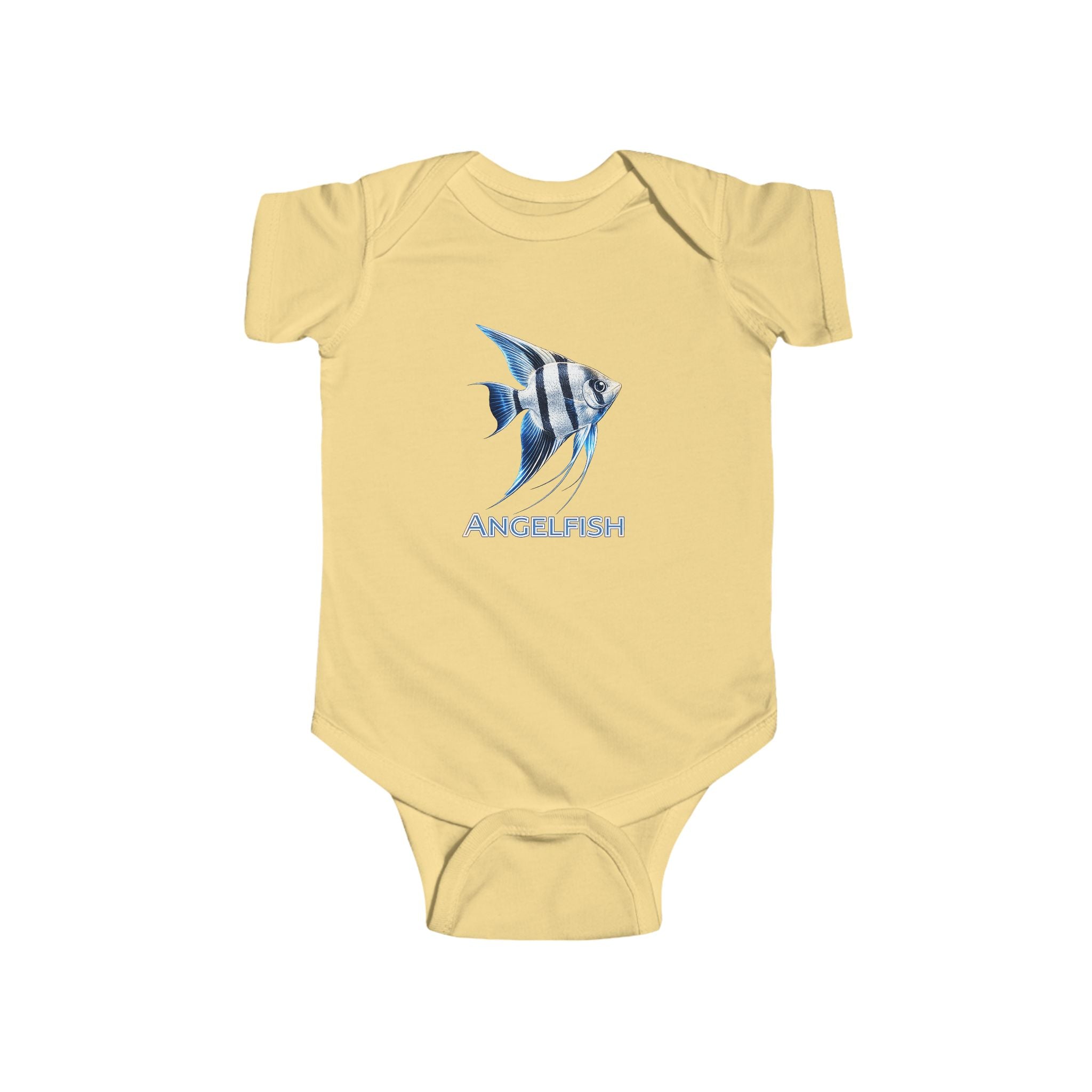 Angelfish Baby Bodysuit — Blue Aquarium Fish Infant Onesie