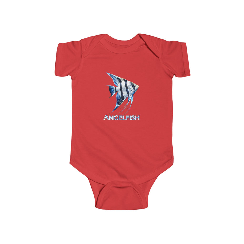 Angelfish Baby Bodysuit — Blue Aquarium Fish Infant Onesie