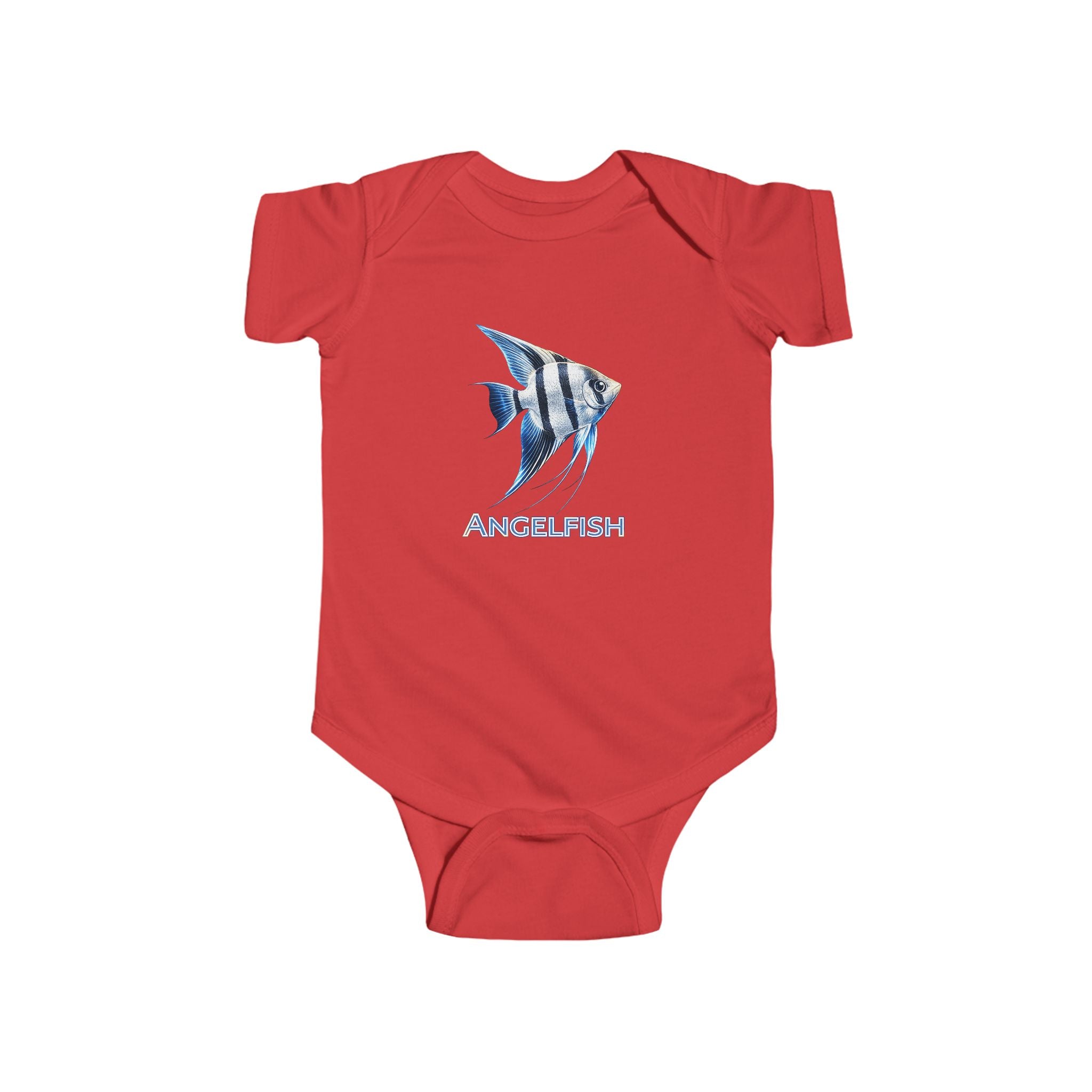Angelfish Baby Bodysuit — Blue Aquarium Fish Infant Onesie
