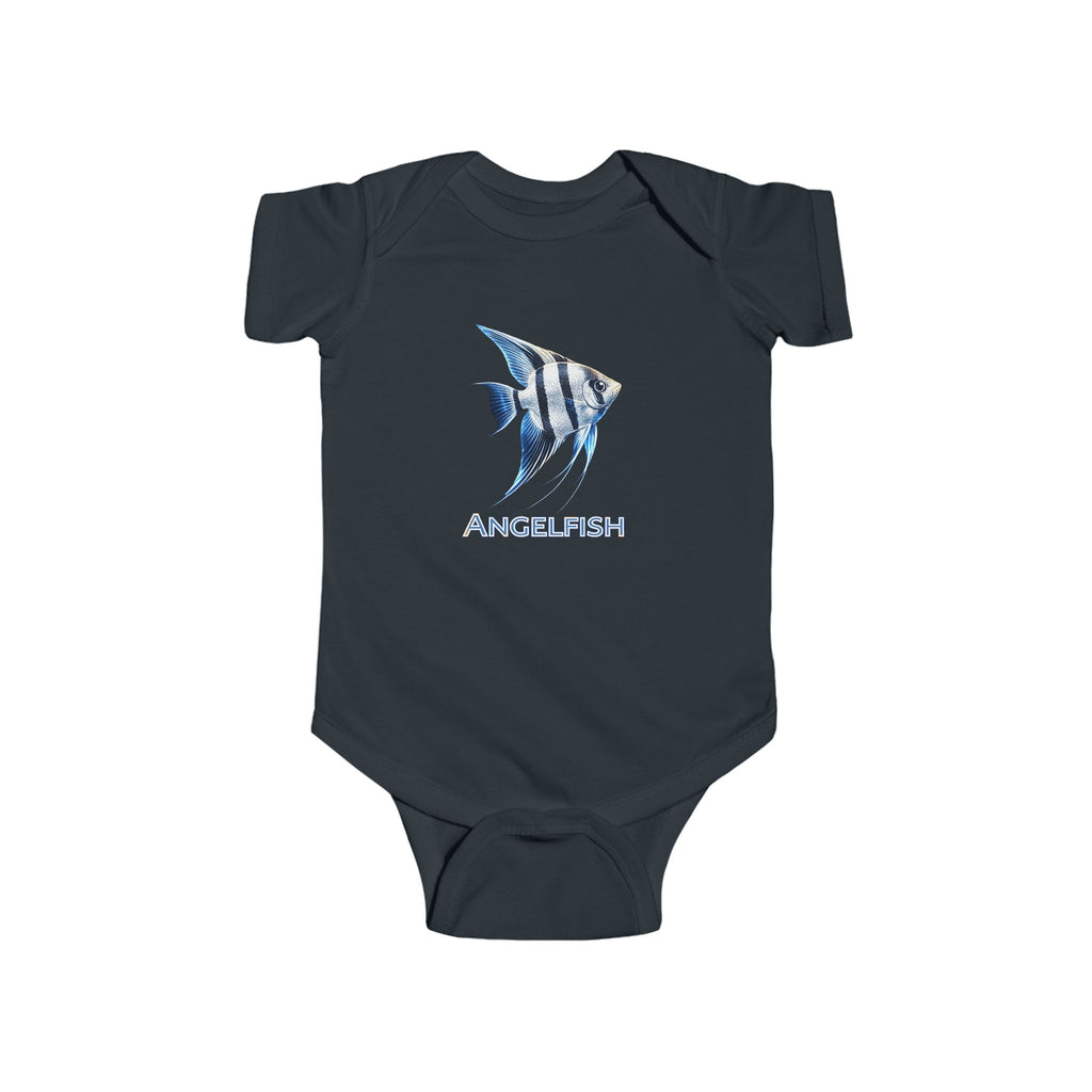 Angelfish Baby Bodysuit — Blue Aquarium Fish Infant Onesie